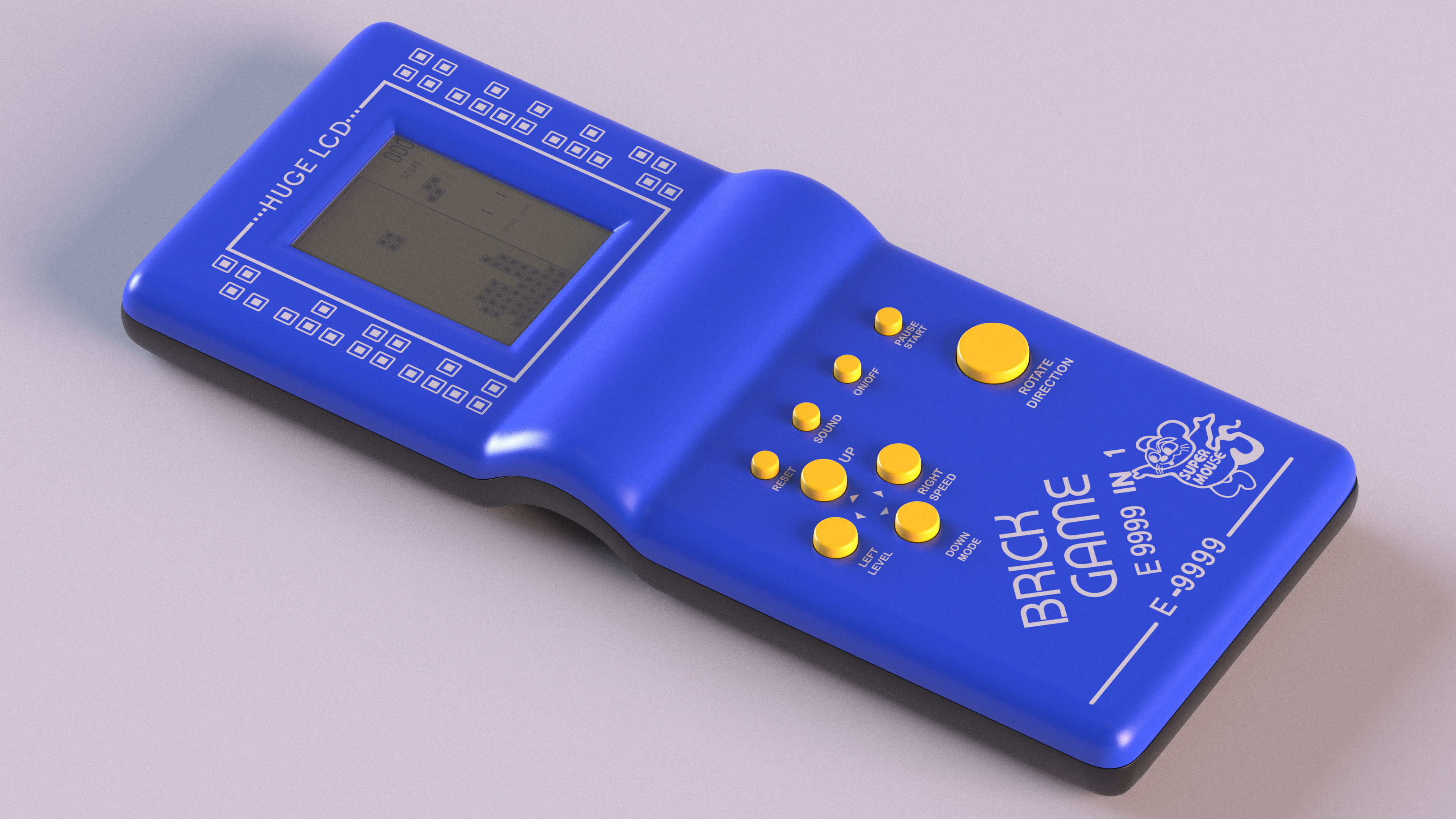 3D Tetris Brick Electronic Game Blue model