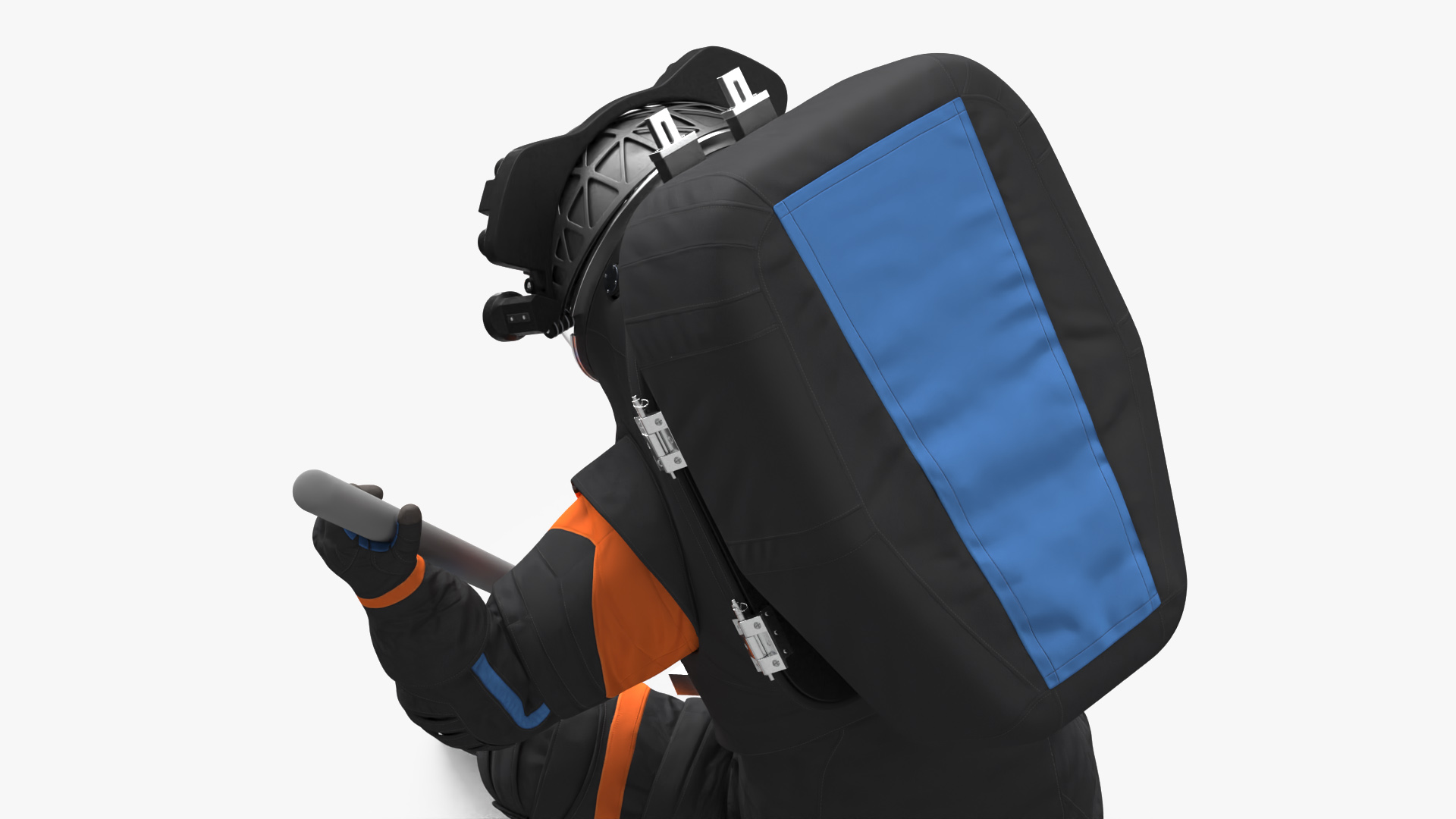 Next Gen Spacesuit on Astronaut Crawling Pose Fur 3D model