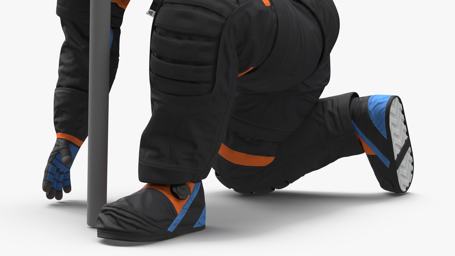 Next Gen Spacesuit on Astronaut Crawling Pose Fur 3D model