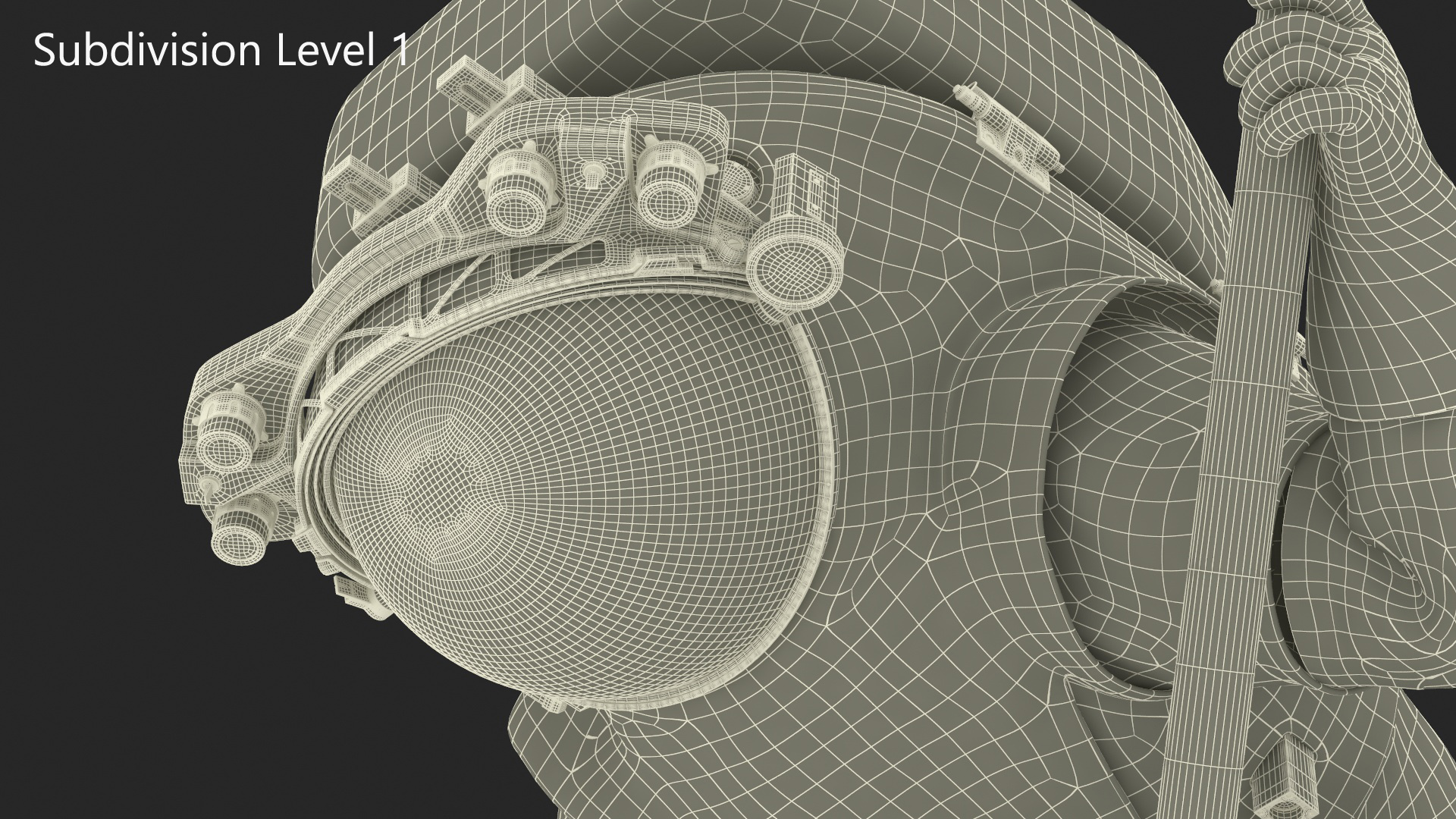 Next Gen Spacesuit on Astronaut Crawling Pose Fur 3D model