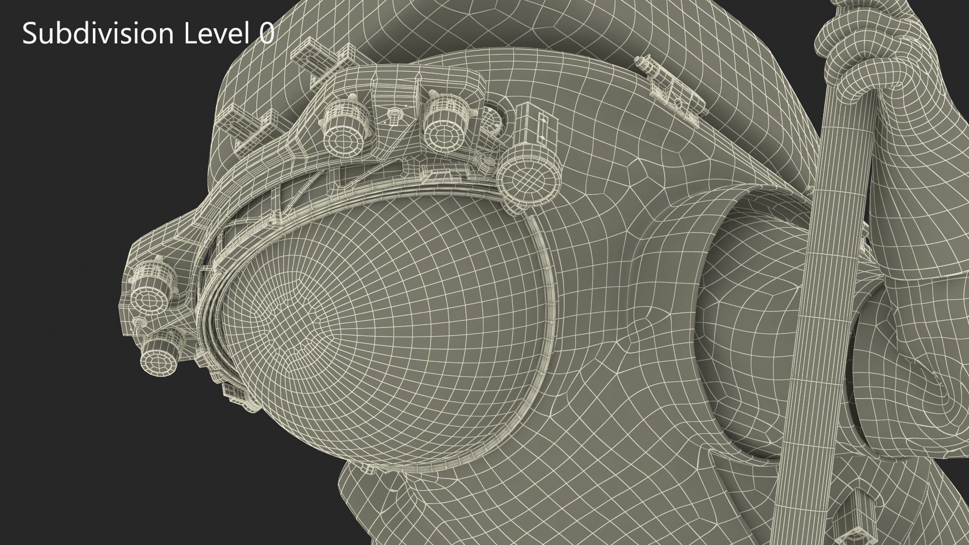 Next Gen Spacesuit on Astronaut Crawling Pose Fur 3D model