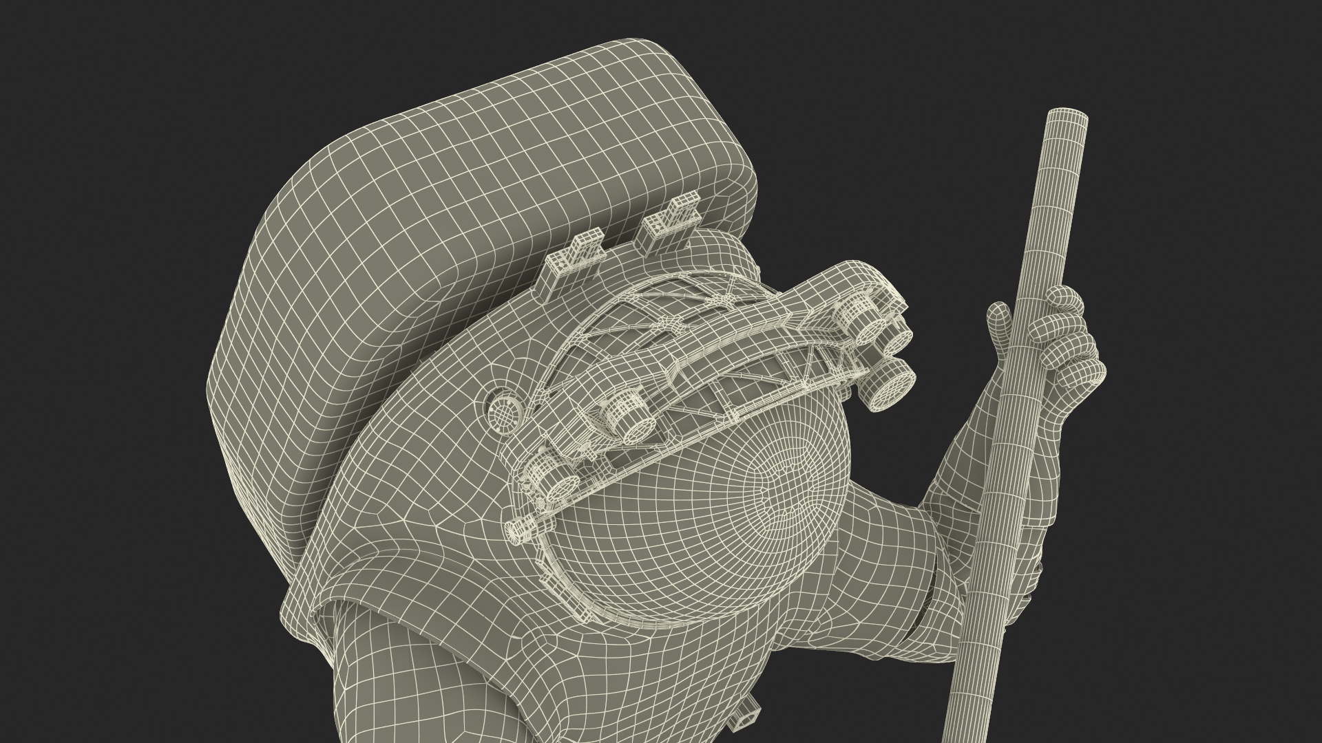 Next Gen Spacesuit on Astronaut Crawling Pose Fur 3D model