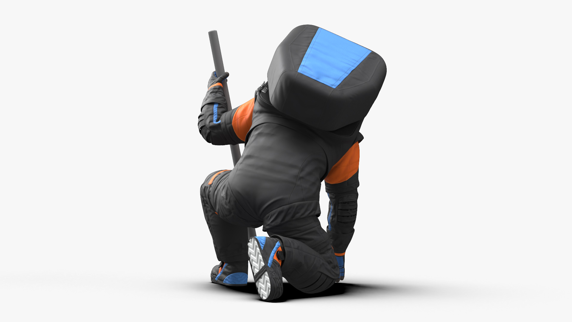 Next Gen Spacesuit on Astronaut Crawling Pose Fur 3D model