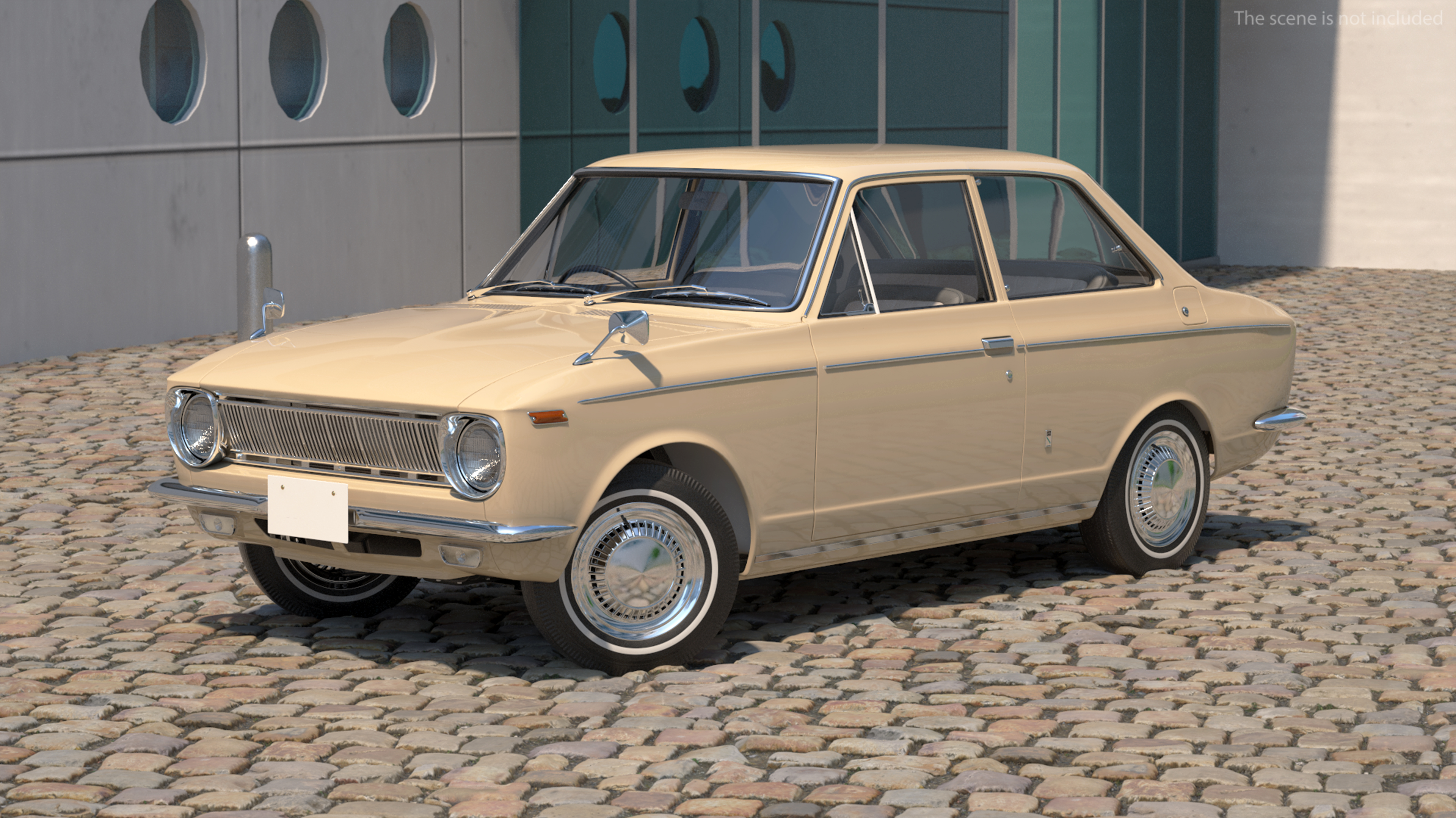 3D Vintage Beige Japanese Car Rigged model