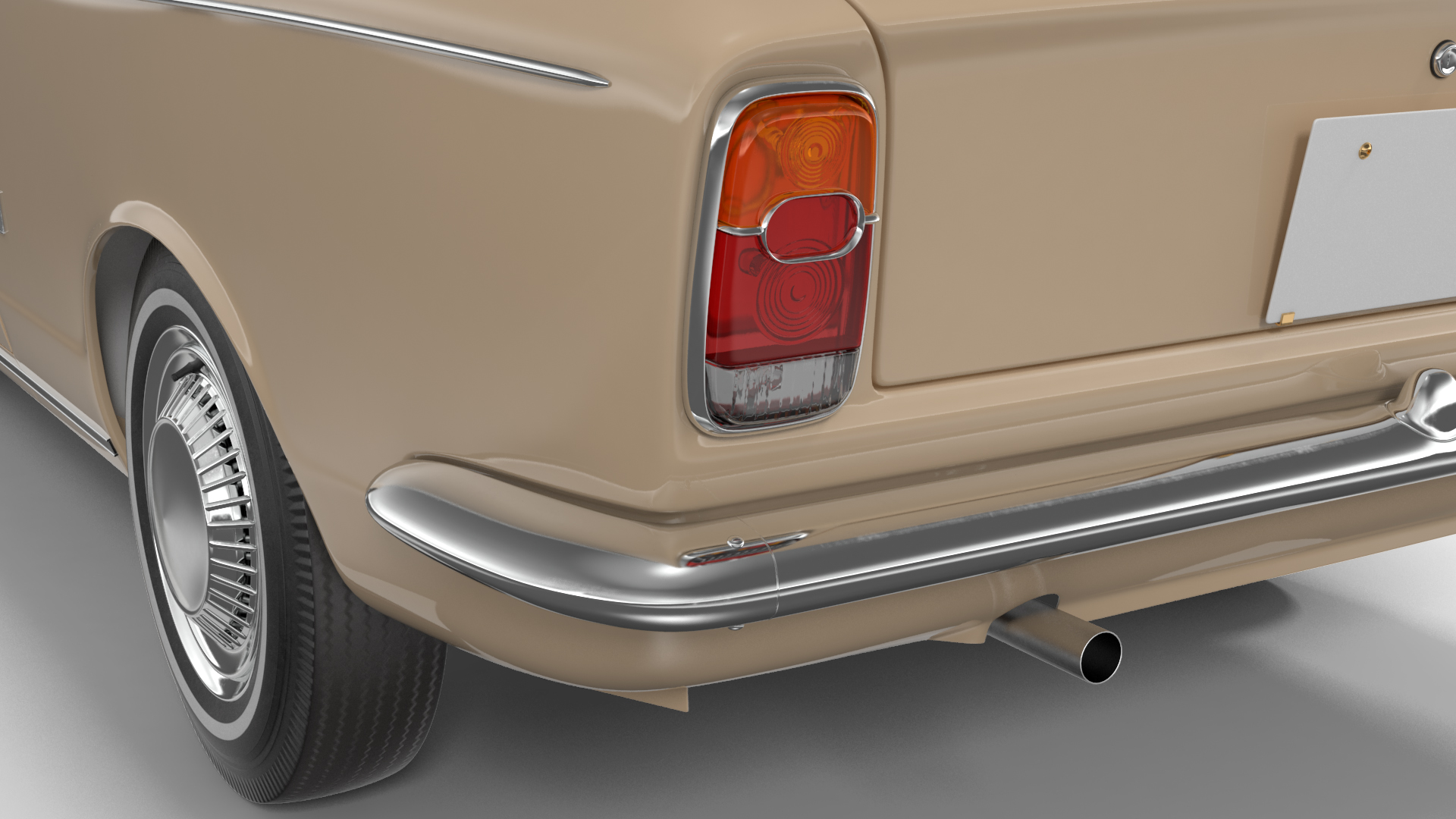 3D Vintage Beige Japanese Car Rigged model
