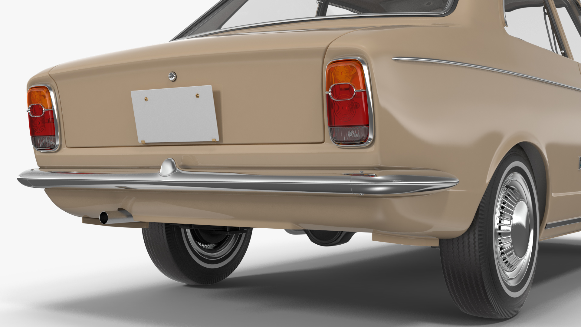 3D Vintage Beige Japanese Car Rigged model