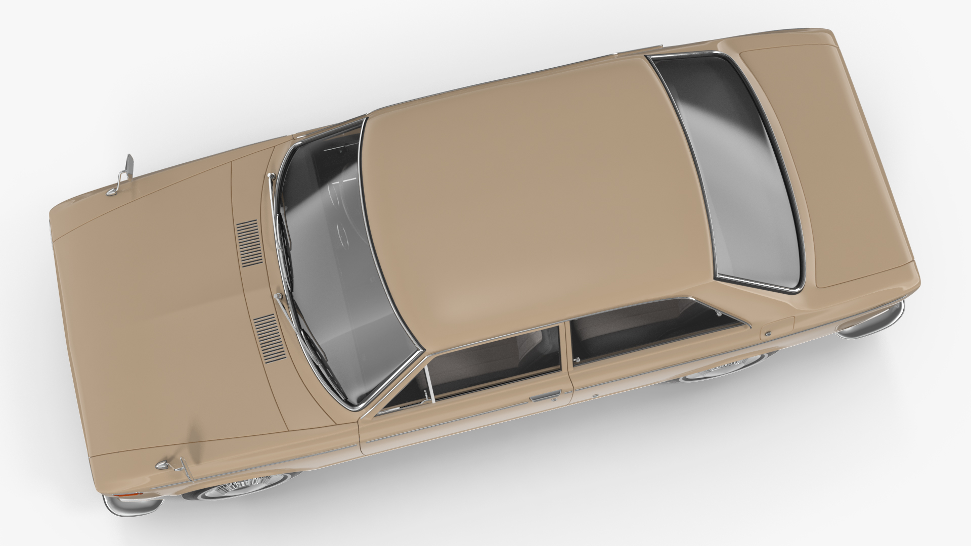 3D Vintage Beige Japanese Car Rigged model