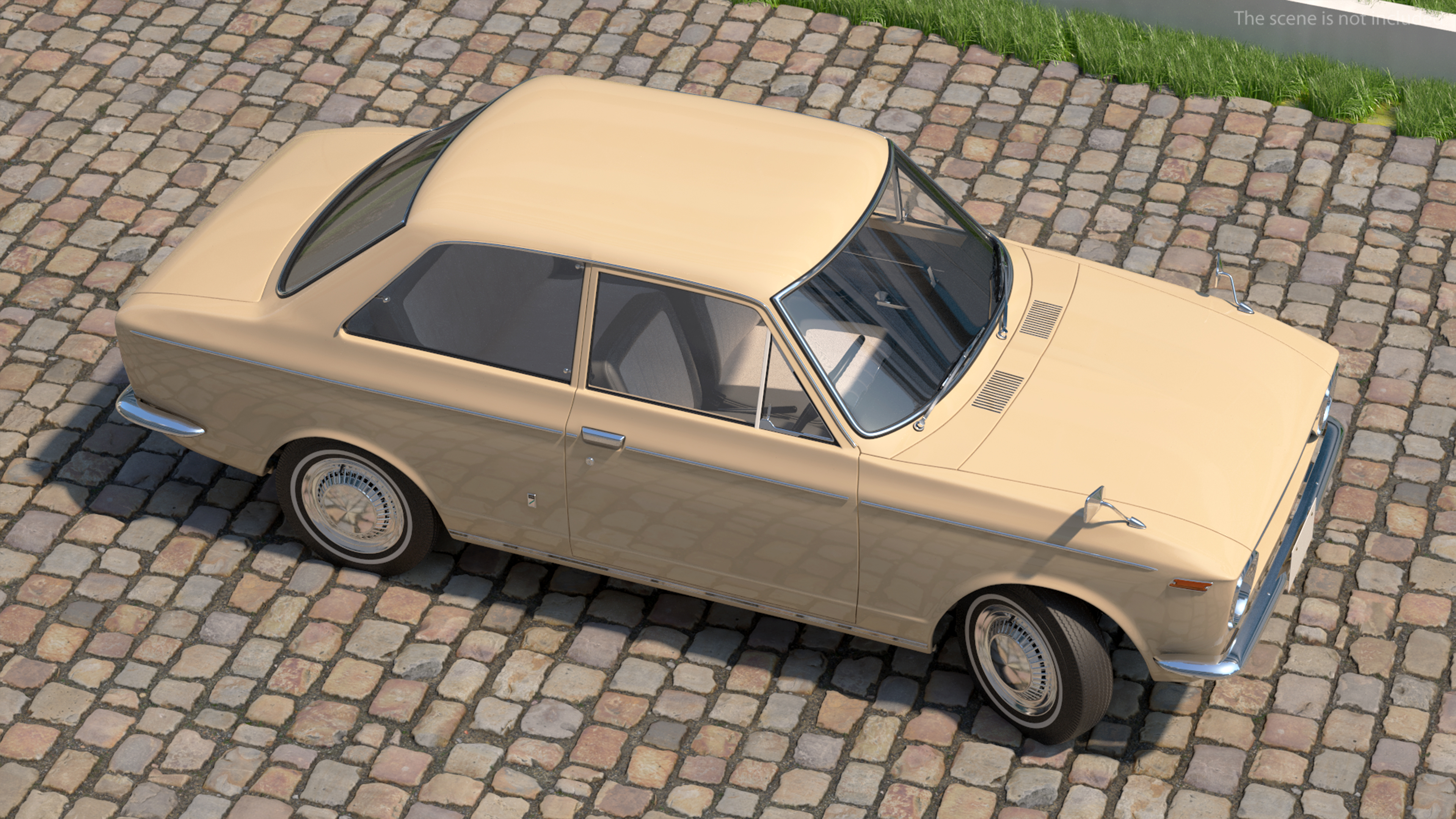 3D Vintage Beige Japanese Car Rigged model