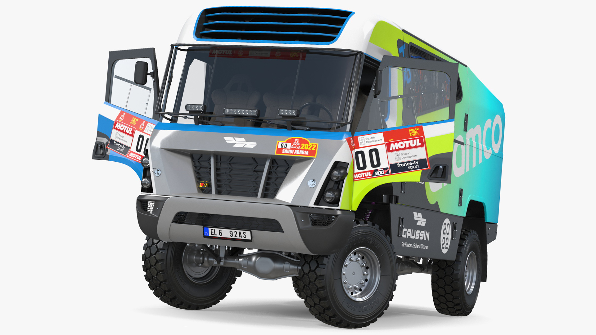 3D model Racing Truck Gaussin H2 Simple Interior Rigged for Maya