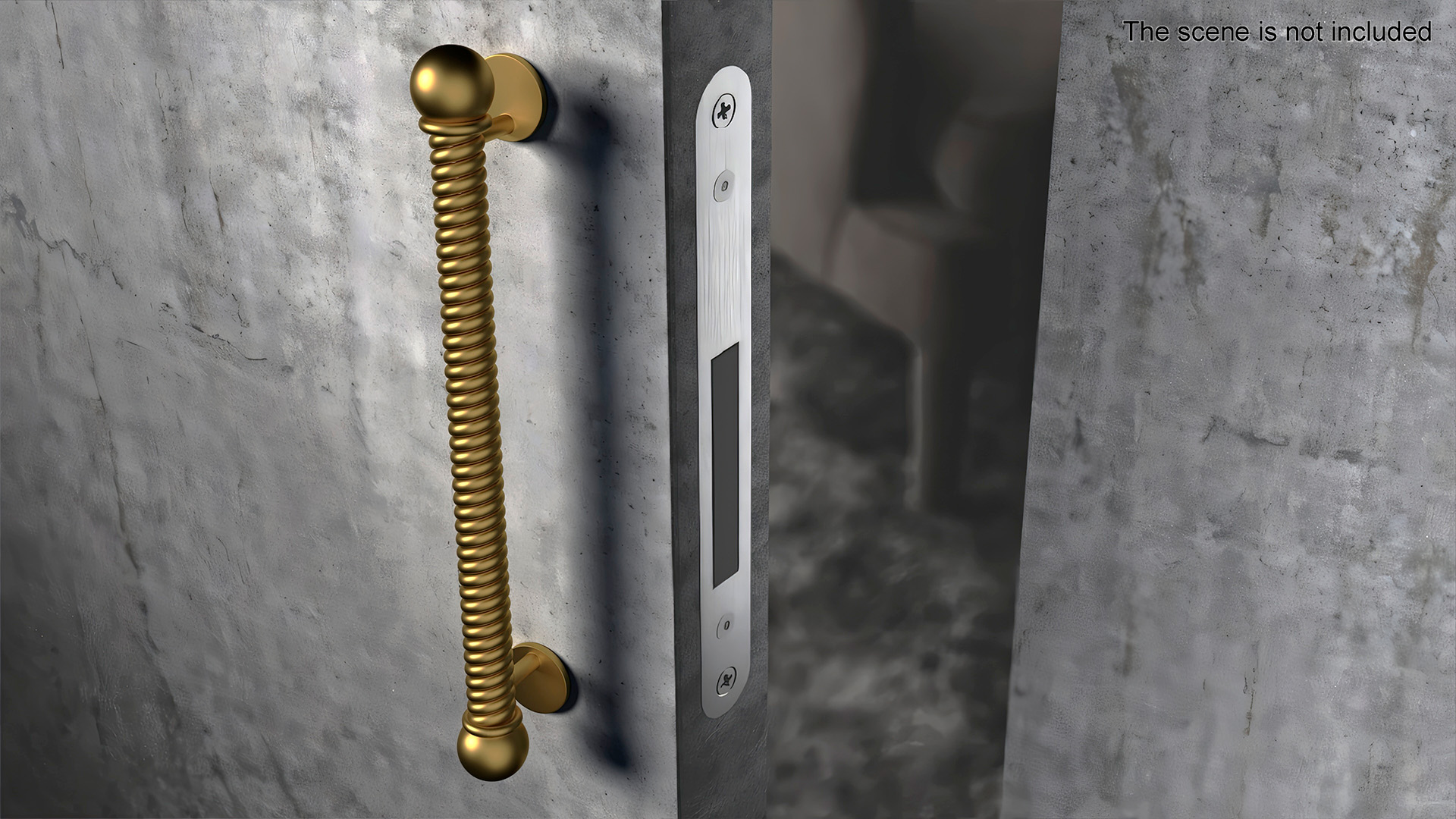 3D Spiral Door Handle Gold model
