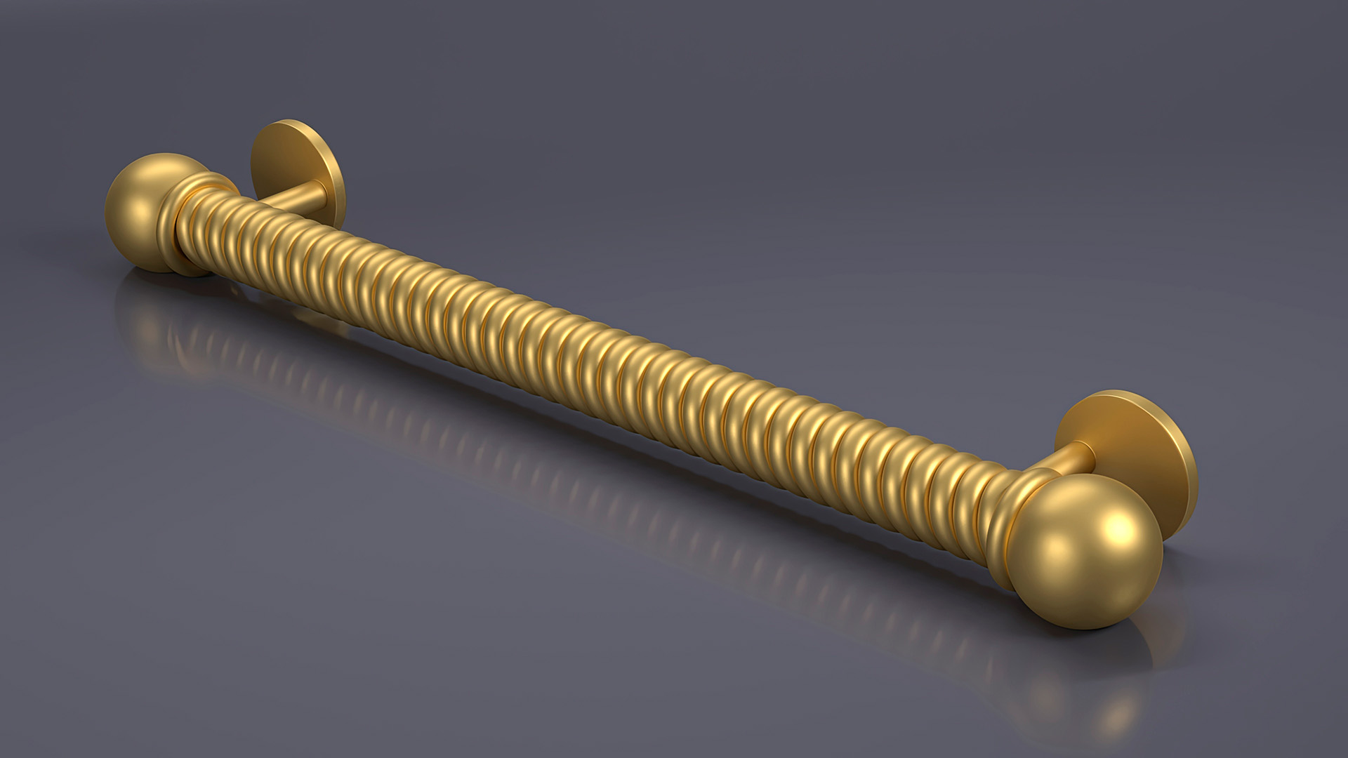 3D Spiral Door Handle Gold model