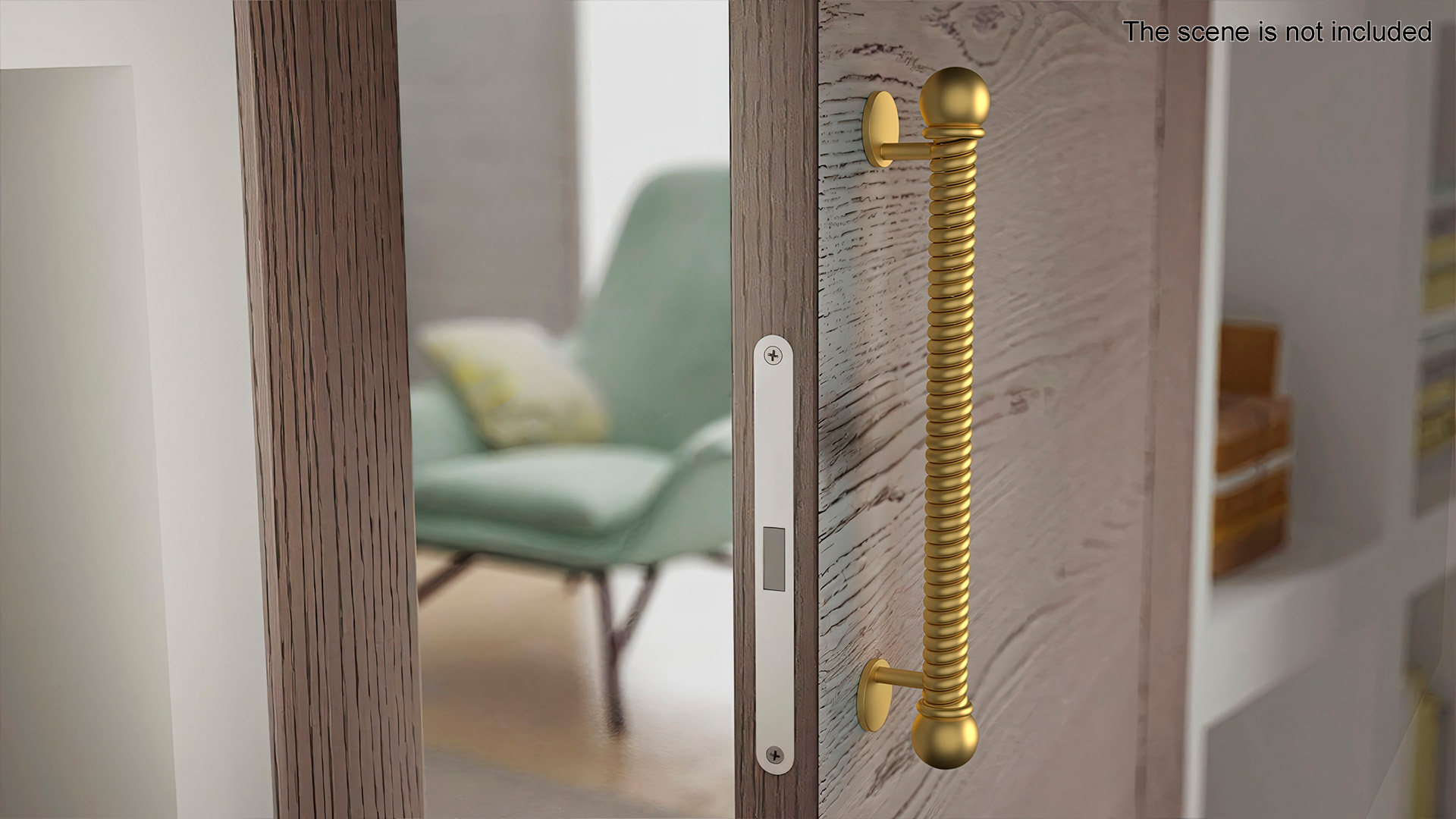 3D Spiral Door Handle Gold model