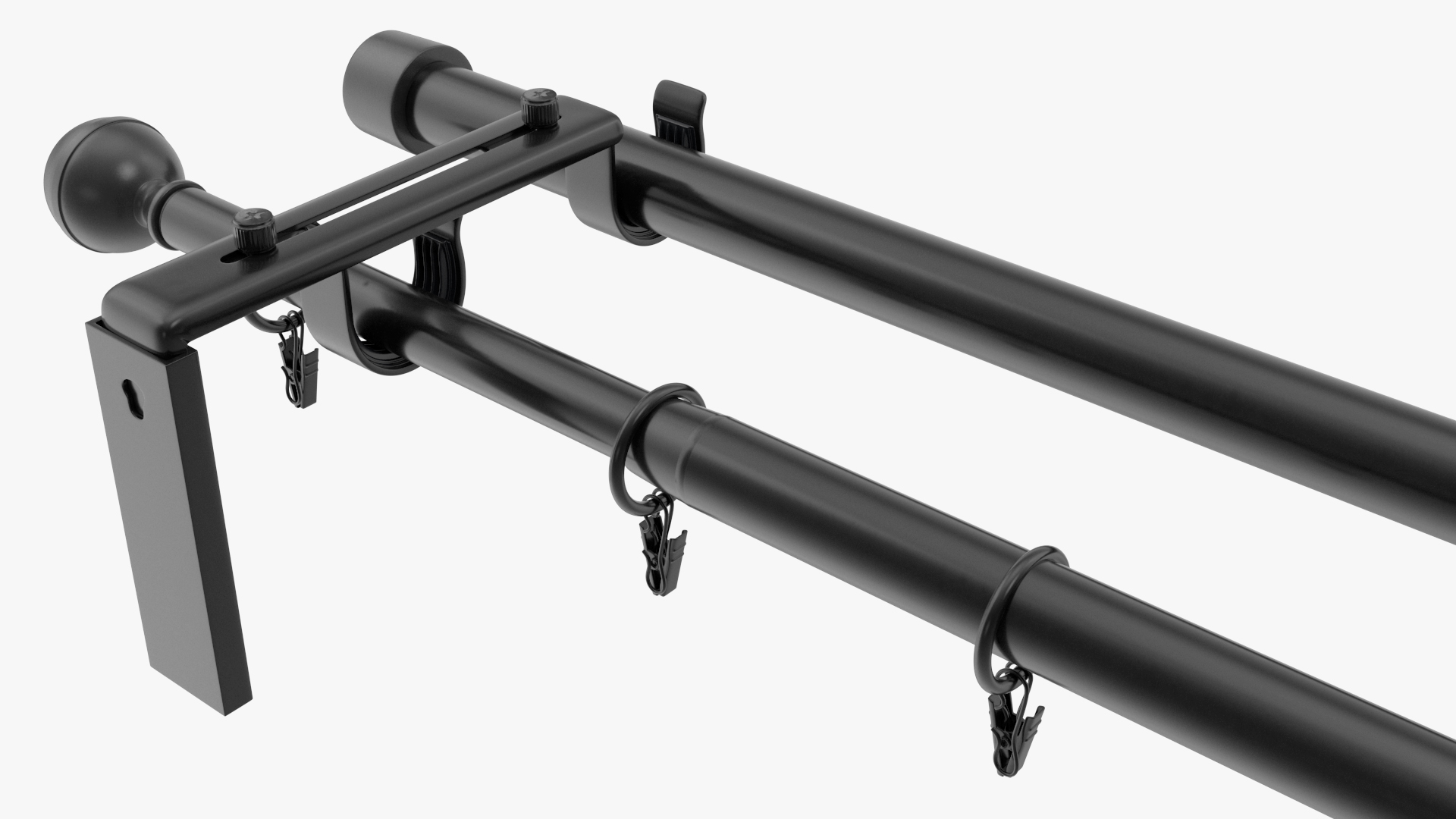 3D Black Curtain Rods model