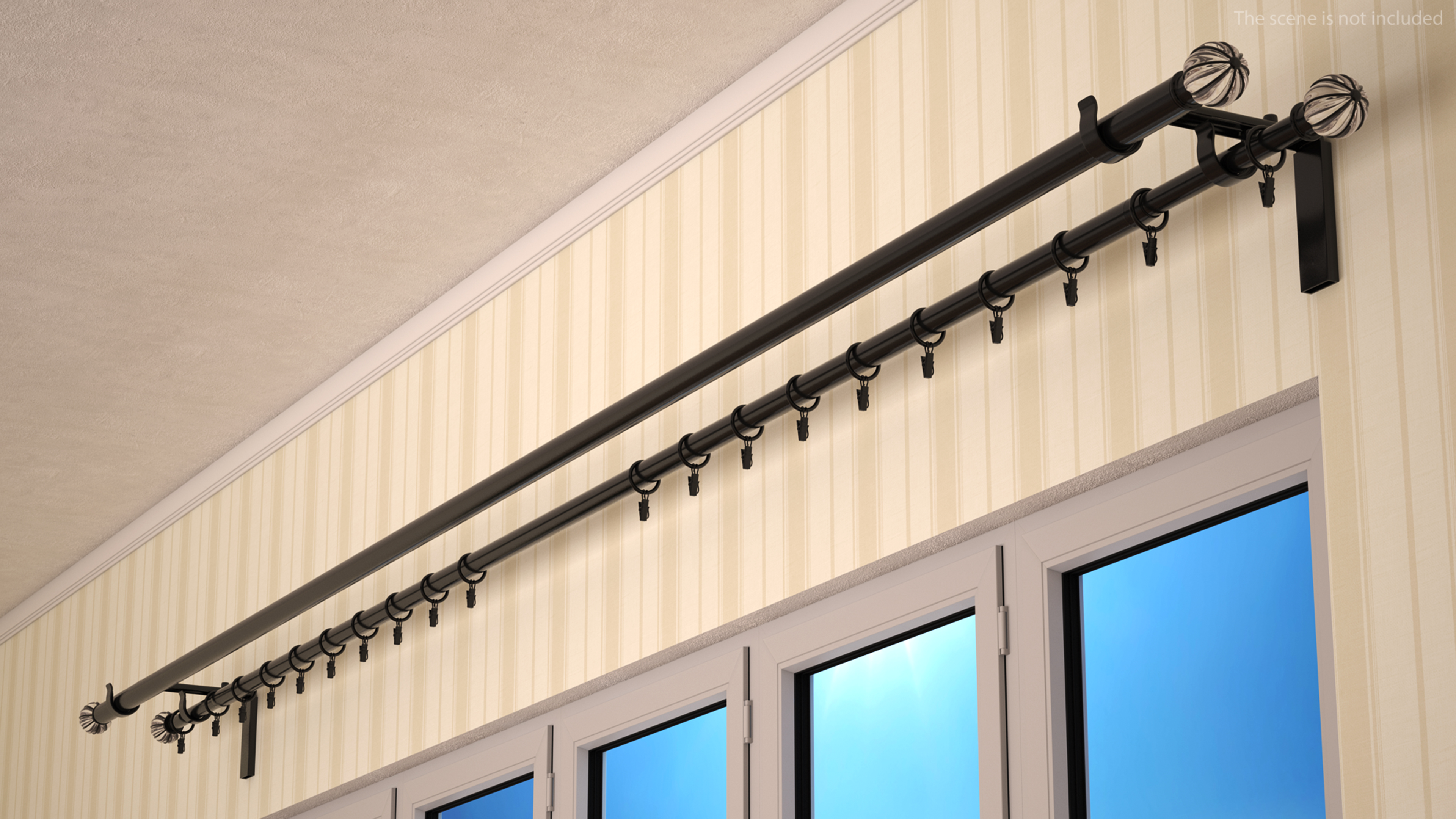 3D Black Curtain Rods model
