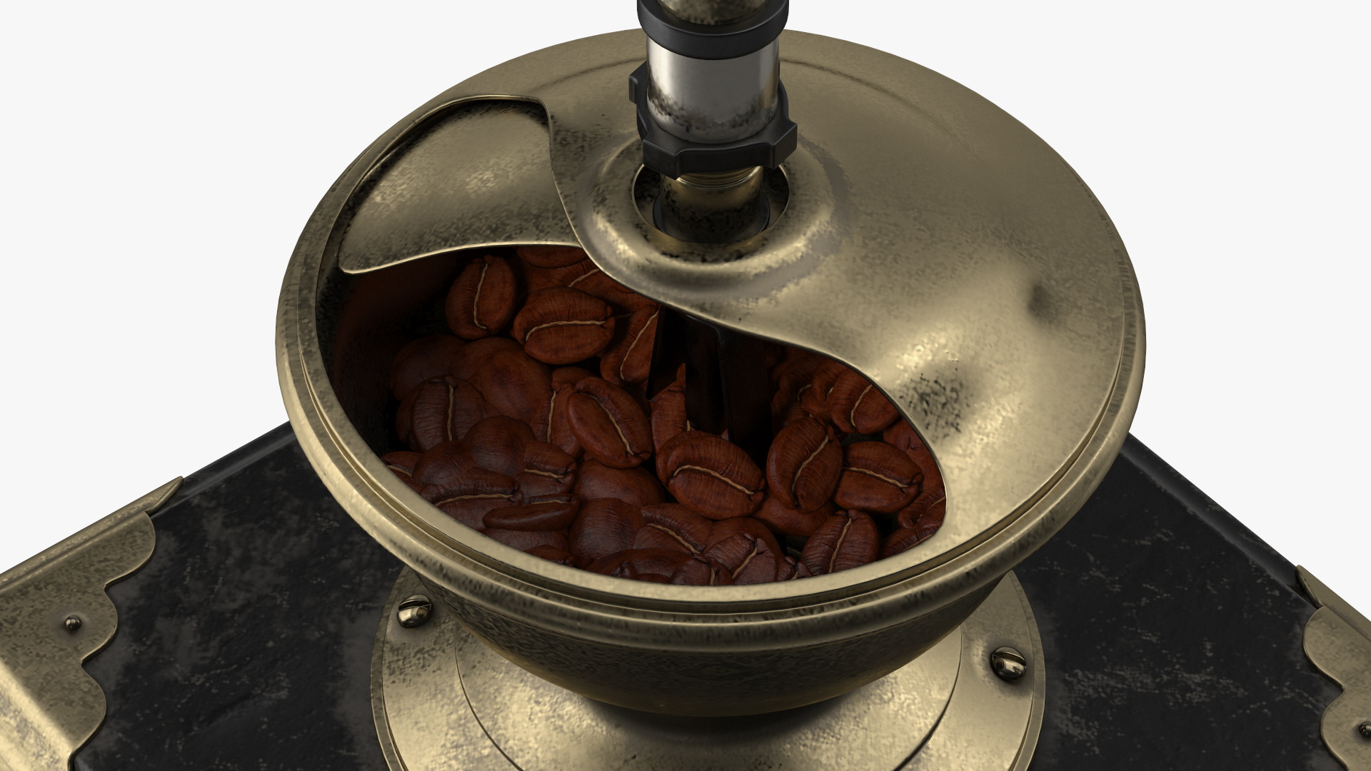 3D Retro La Pavony Espresso Machine with Cup of Coffee and Grinder model