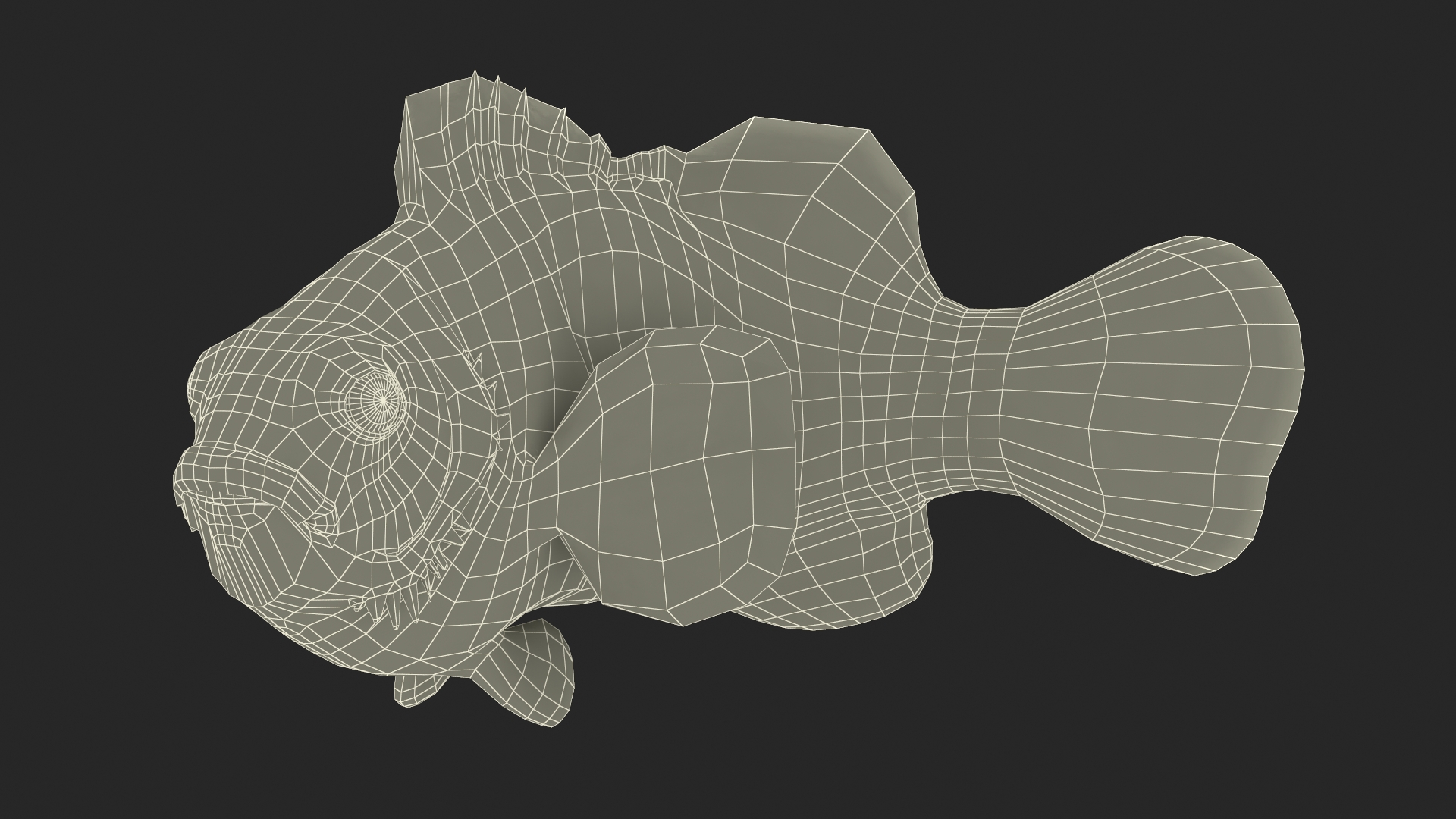 3D model Realistic Clownfish Rigged for Maya