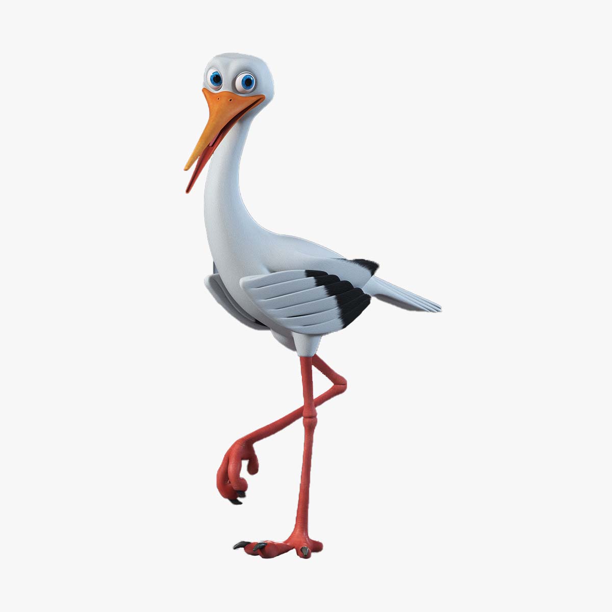 Cartoon Stork Rigged for Maya 3D model