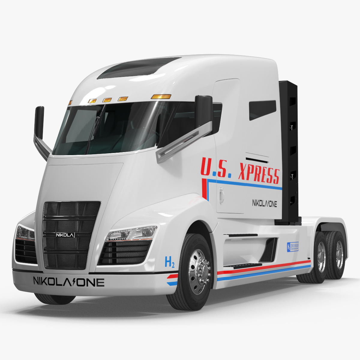 Electric Semi Truck Nikola One EV 3D model preview