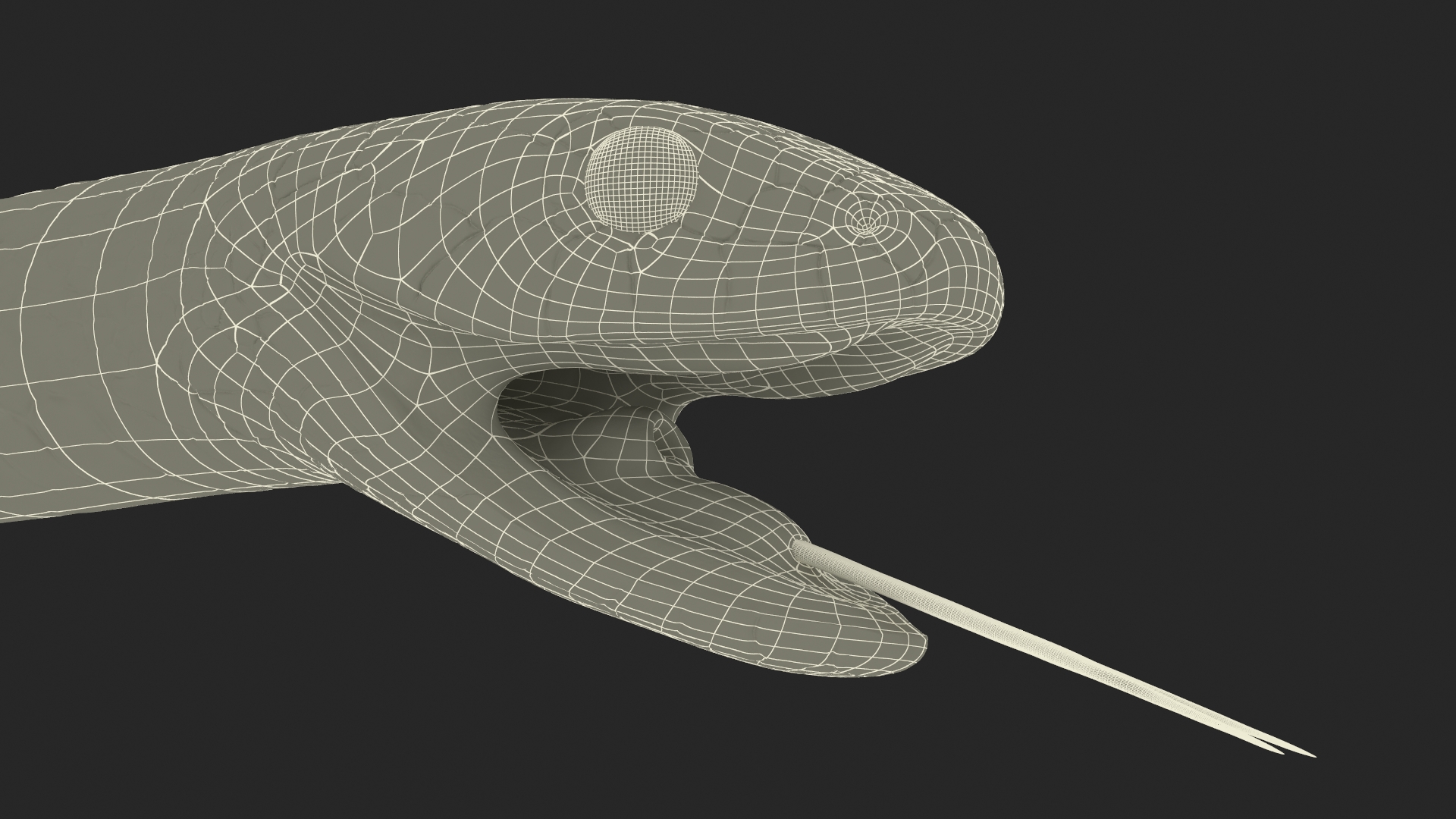 3D European Grass Snake Brown