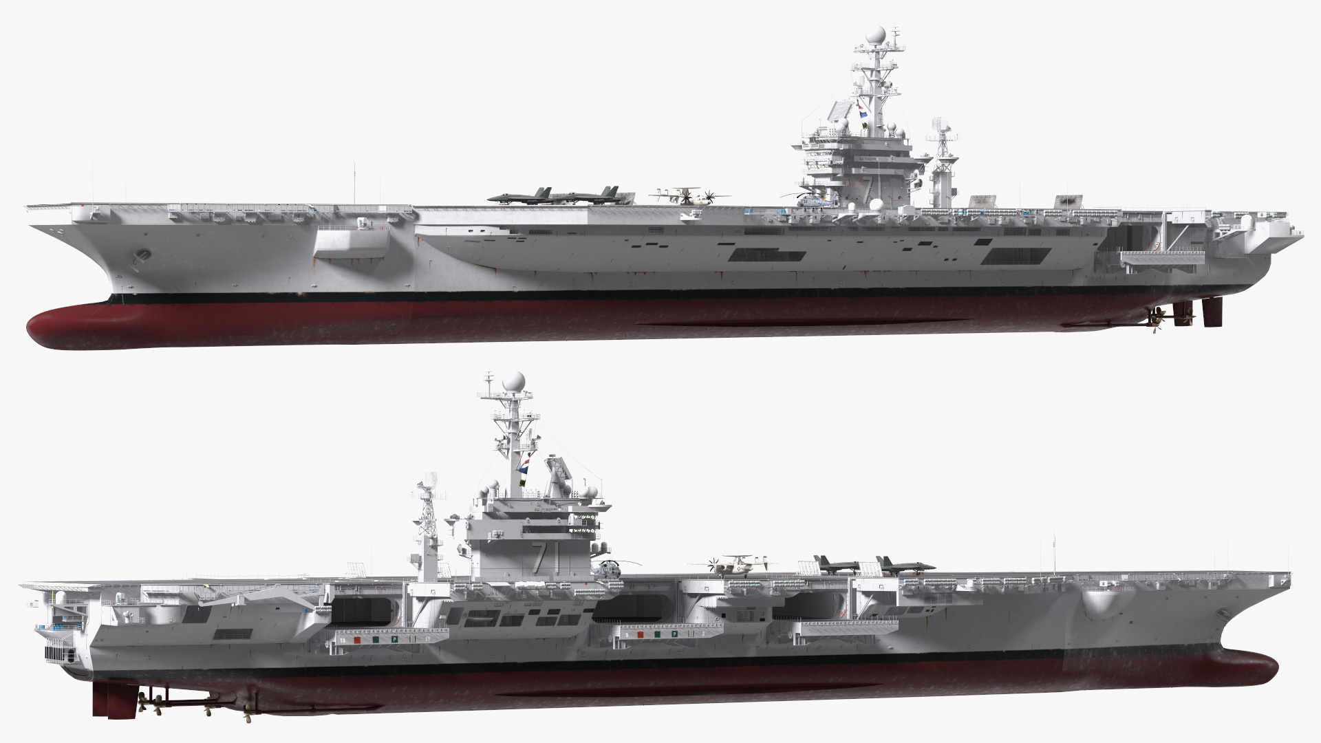 3D USS Theodore Roosevelt CVN 71 with Aircraft model