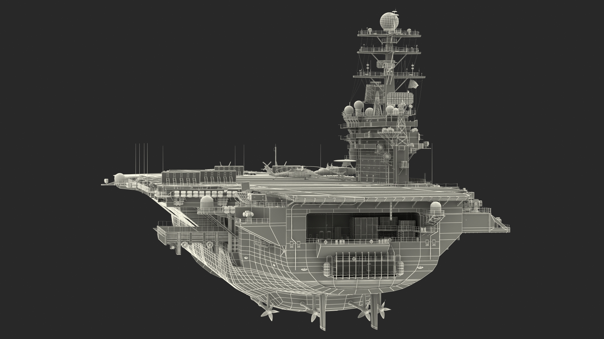 3D USS Theodore Roosevelt CVN 71 with Aircraft model