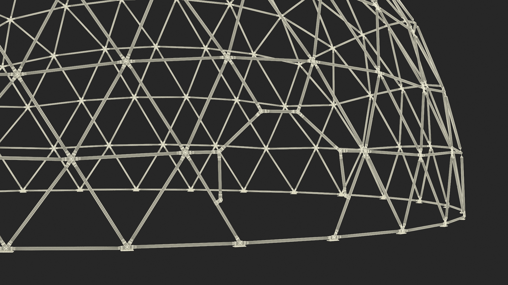 3D Hemisphere Geodesic Metal Construction model