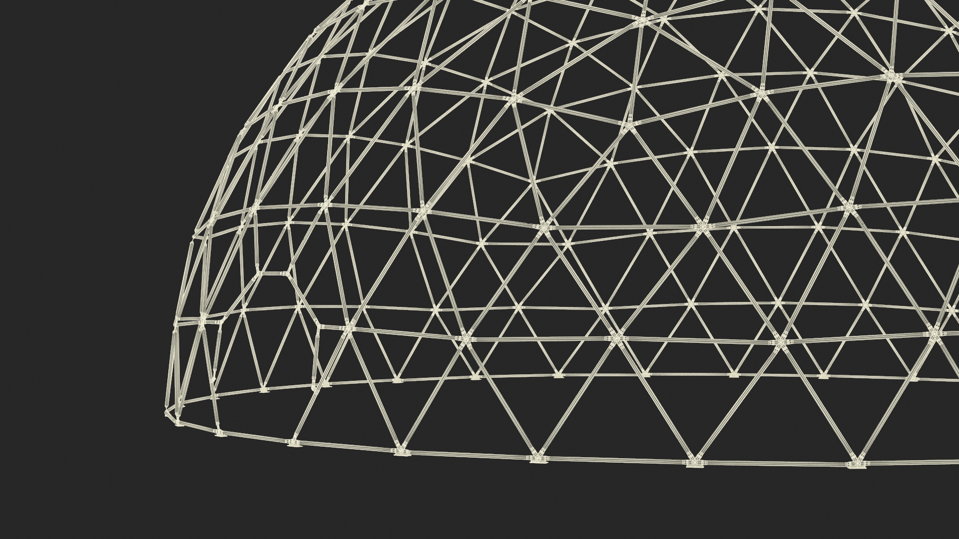3D Hemisphere Geodesic Metal Construction model