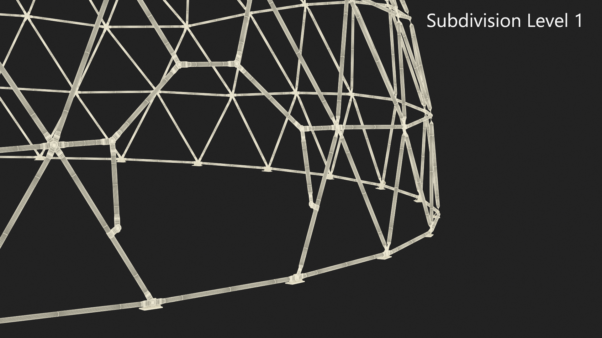 3D Hemisphere Geodesic Metal Construction model