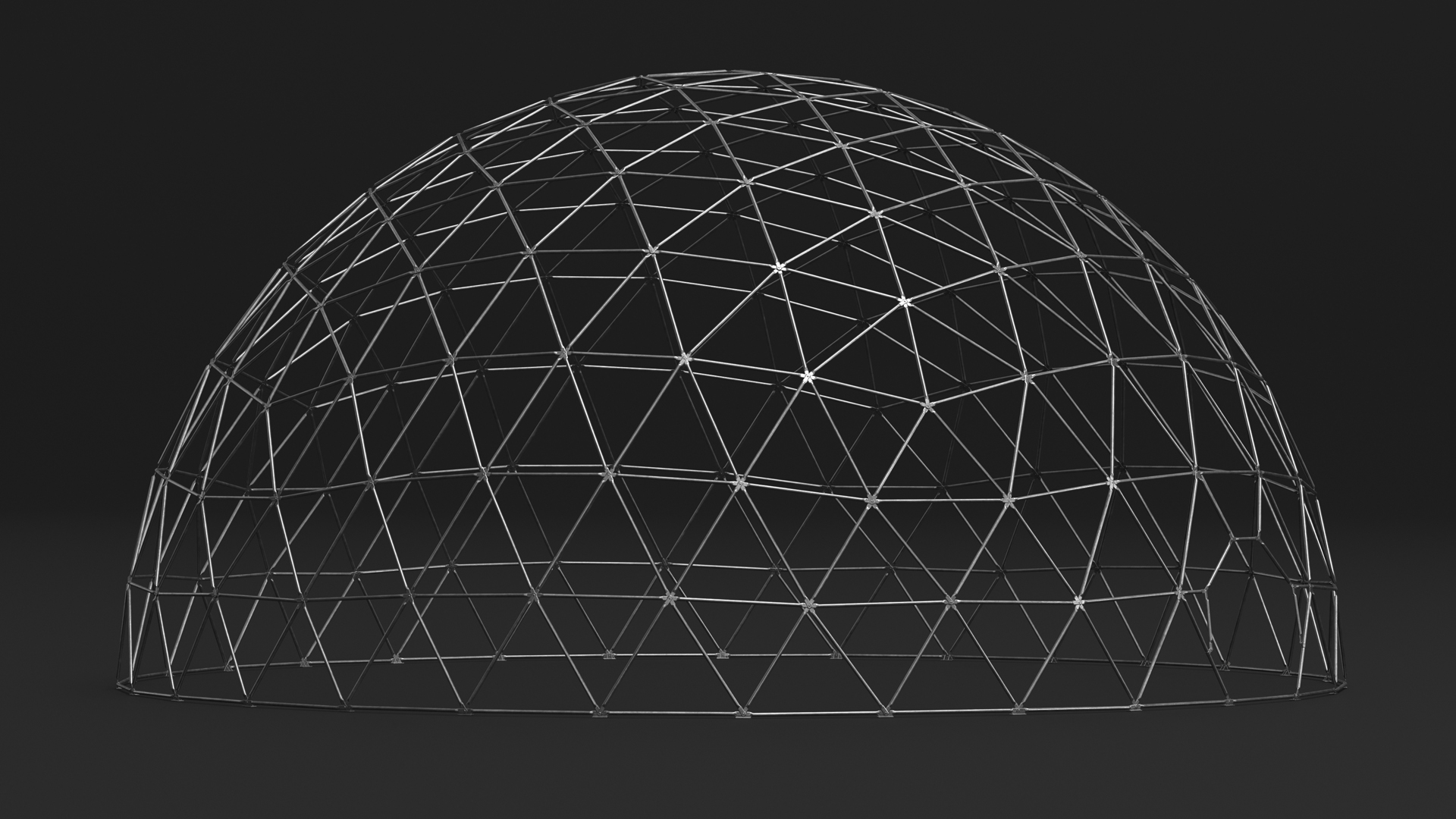 3D Hemisphere Geodesic Metal Construction model