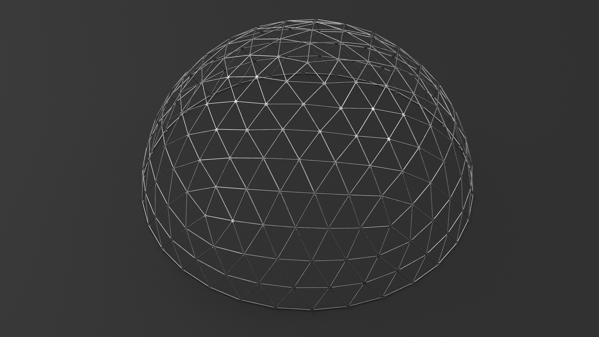 3D Hemisphere Geodesic Metal Construction model