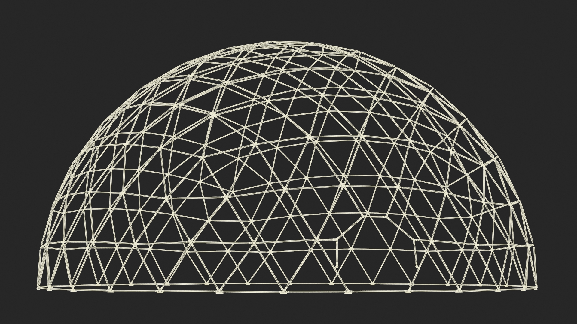 3D Hemisphere Geodesic Metal Construction model