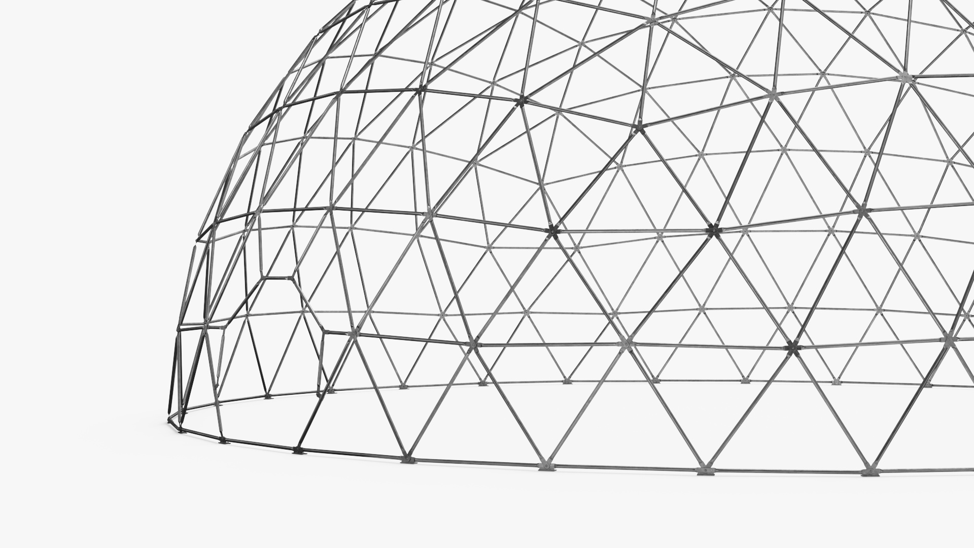 3D Hemisphere Geodesic Metal Construction model