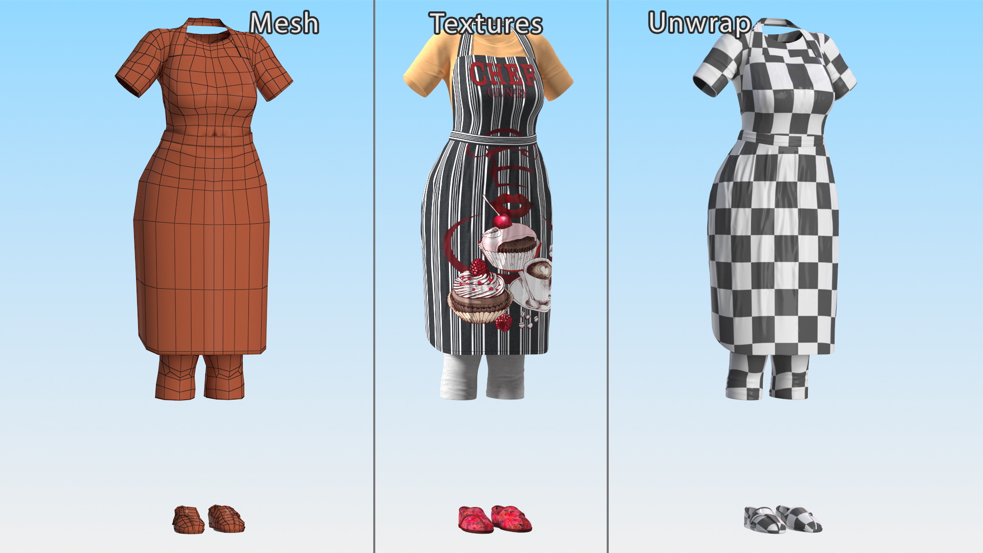 3D model Clothes Set Kitchen Style for Women