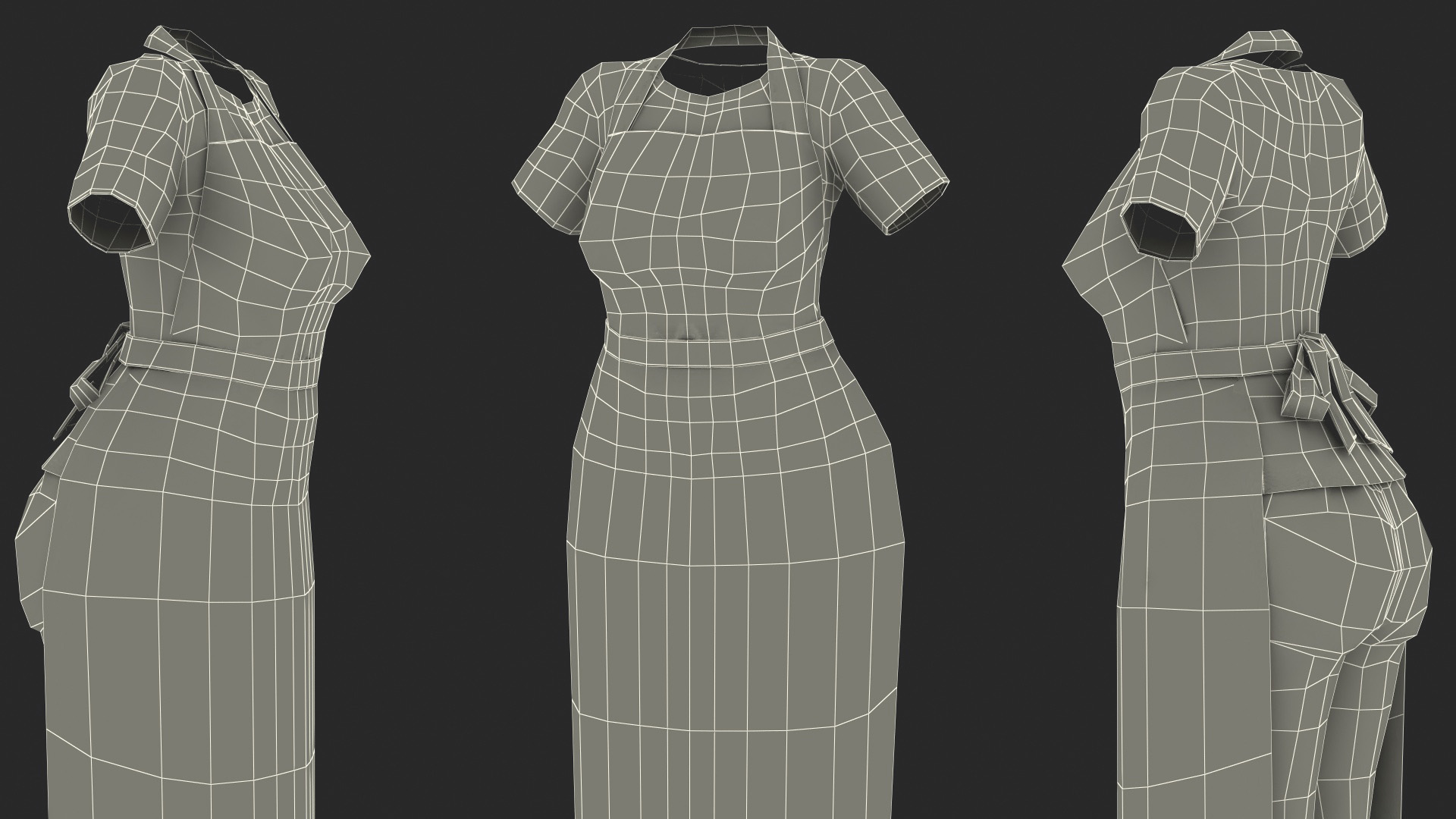 3D model Clothes Set Kitchen Style for Women
