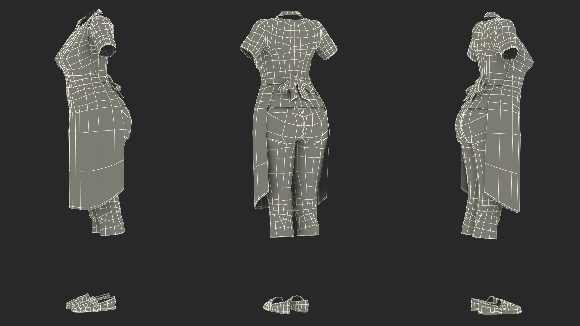 3D model Clothes Set Kitchen Style for Women