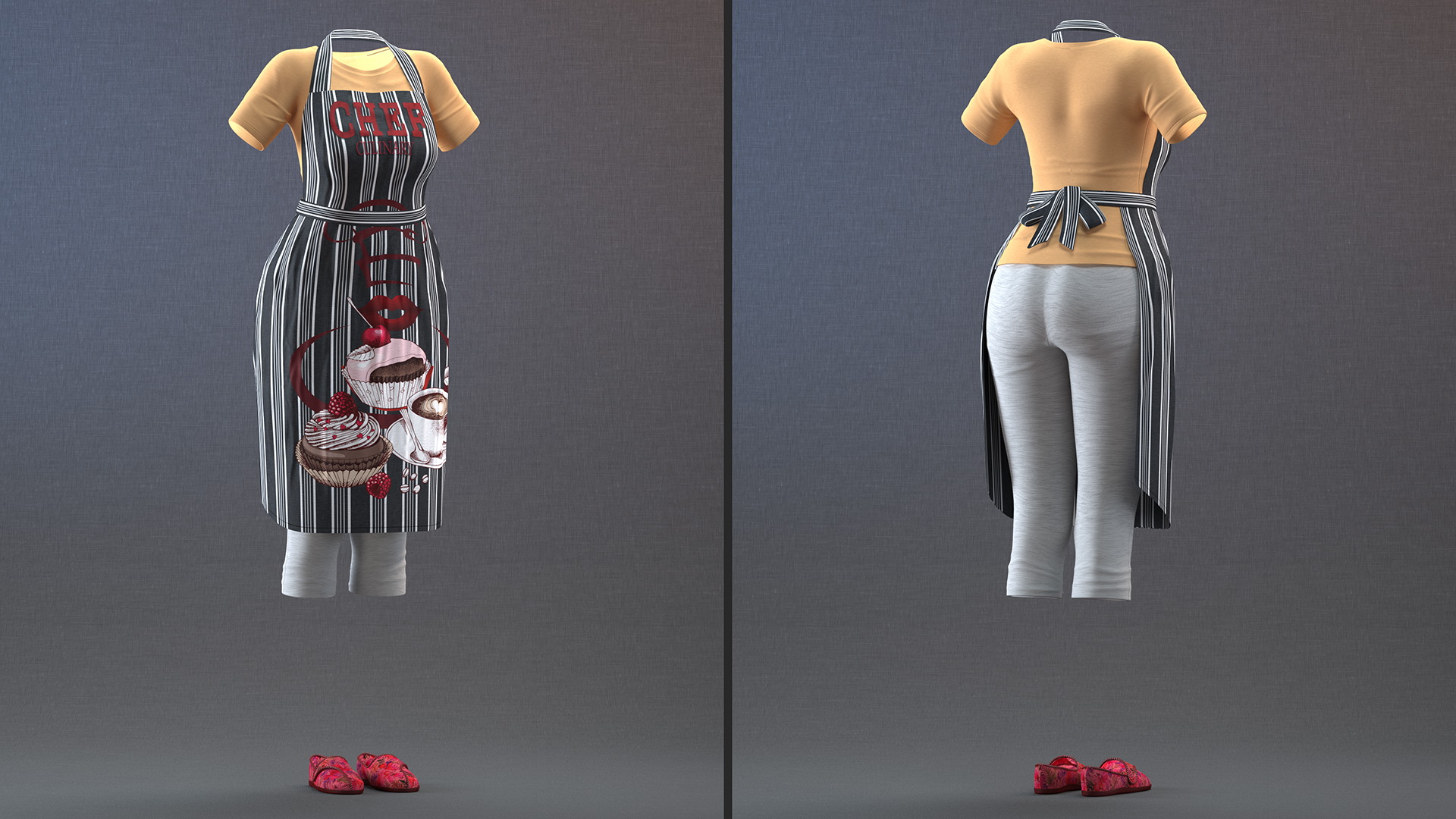 3D model Clothes Set Kitchen Style for Women
