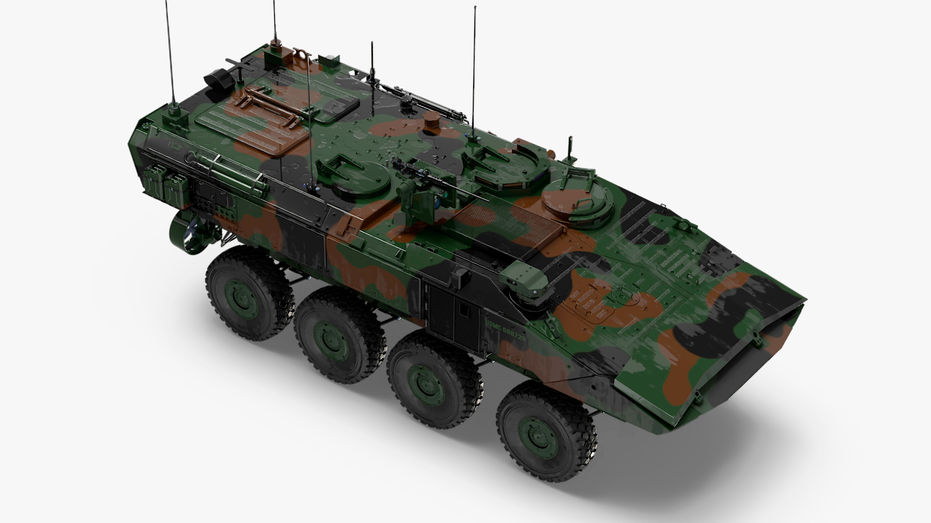 US Amphibious Assault Vehicle Wet Rigged for Cinema 4D 3D model