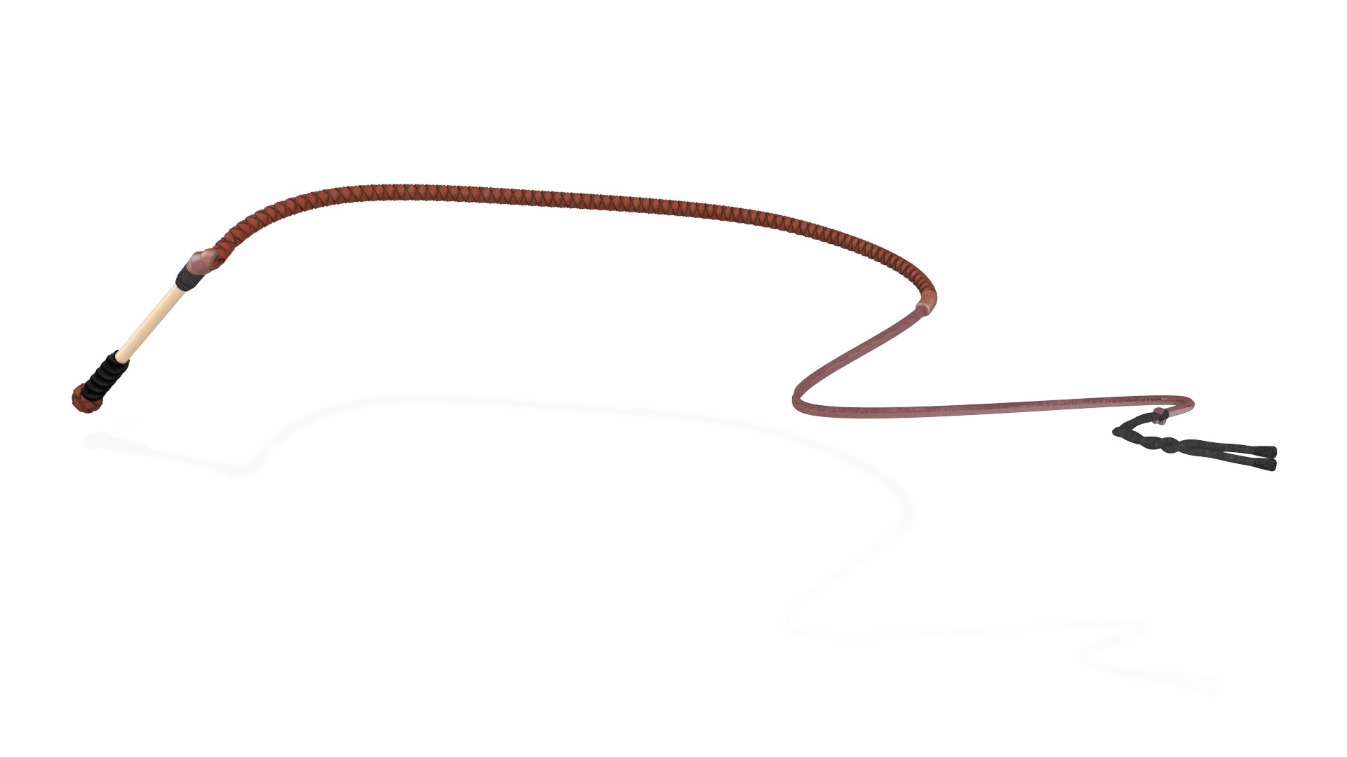 Leather Whip Braided Brown Rigged for Cinema 4D 3D