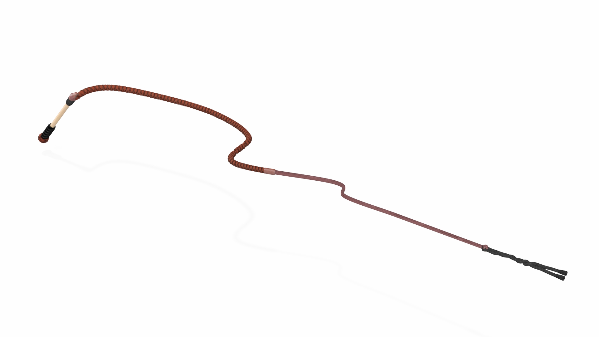 Leather Whip Braided Brown Rigged for Cinema 4D 3D