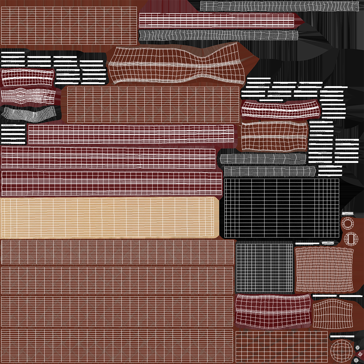 Leather Whip Braided Brown Rigged for Cinema 4D 3D
