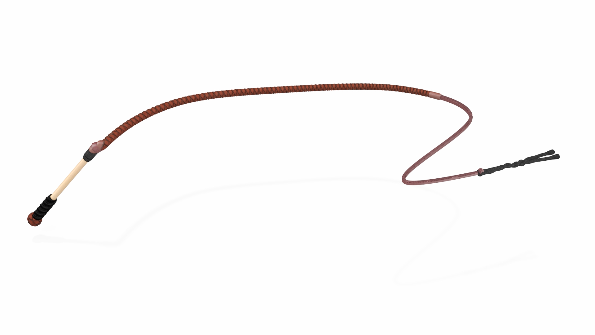 Leather Whip Braided Brown Rigged for Cinema 4D 3D