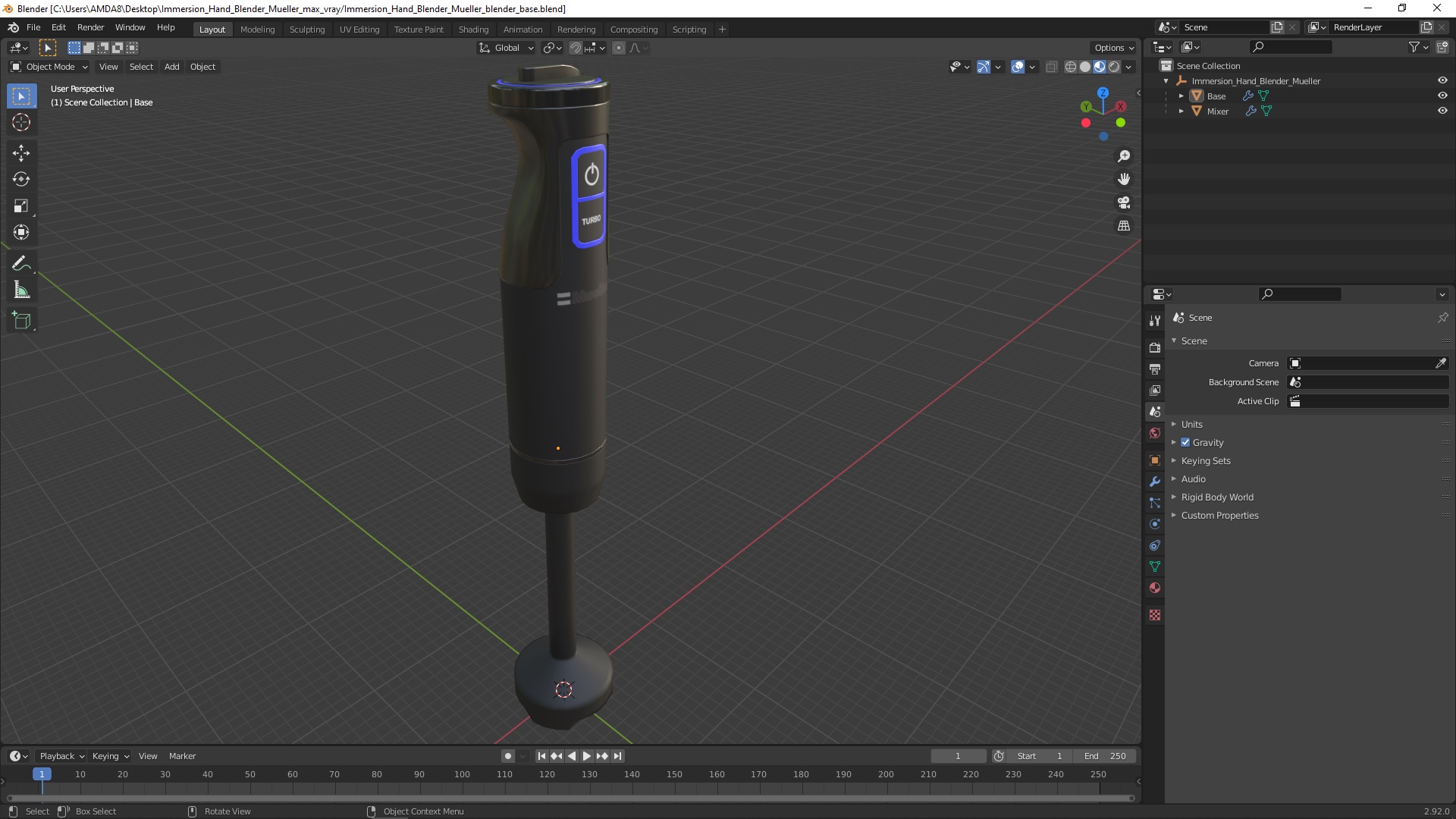 3D model Immersion Hand Blender Mueller