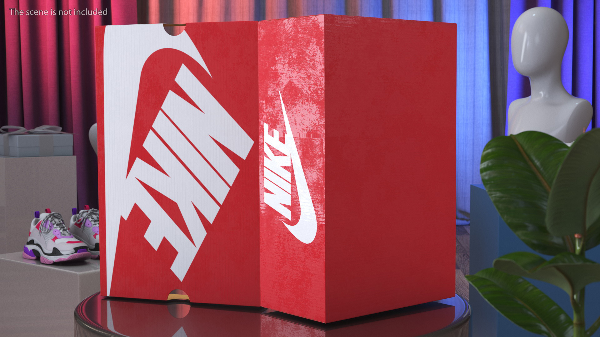 Shoe Box with Nike Sneakers 3D