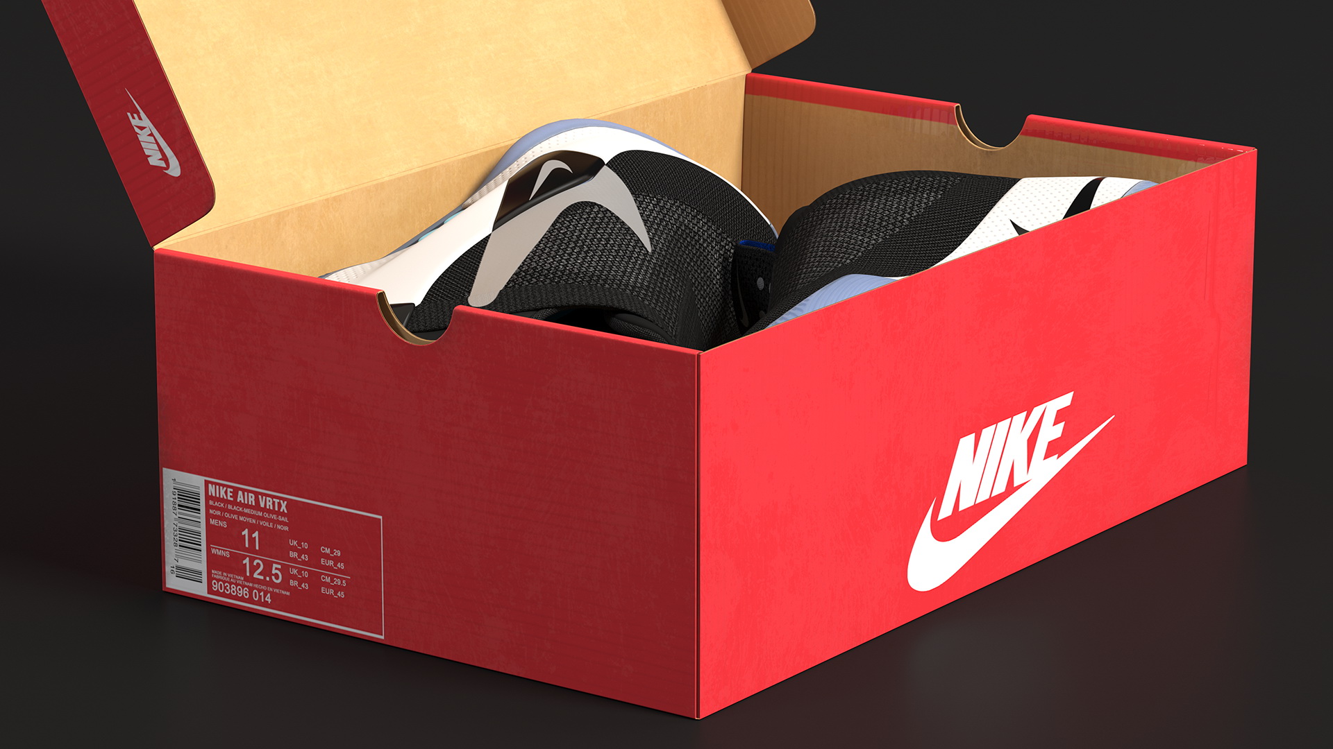 Shoe Box with Nike Sneakers 3D