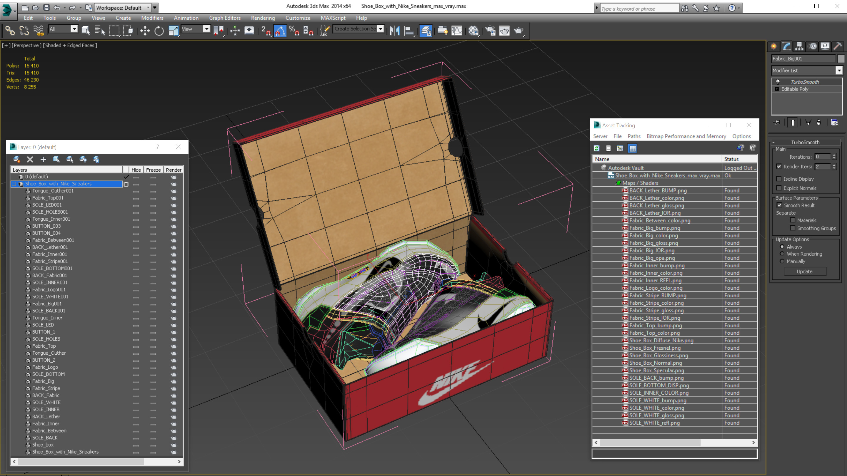 Shoe Box with Nike Sneakers 3D
