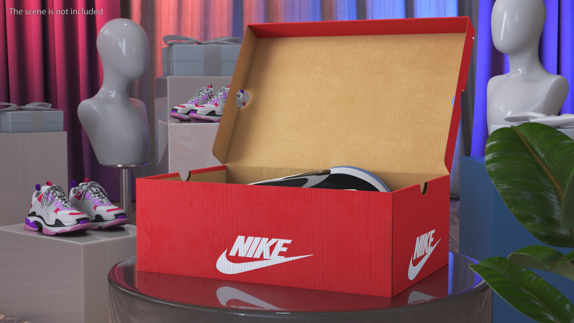 Shoe Box with Nike Sneakers 3D