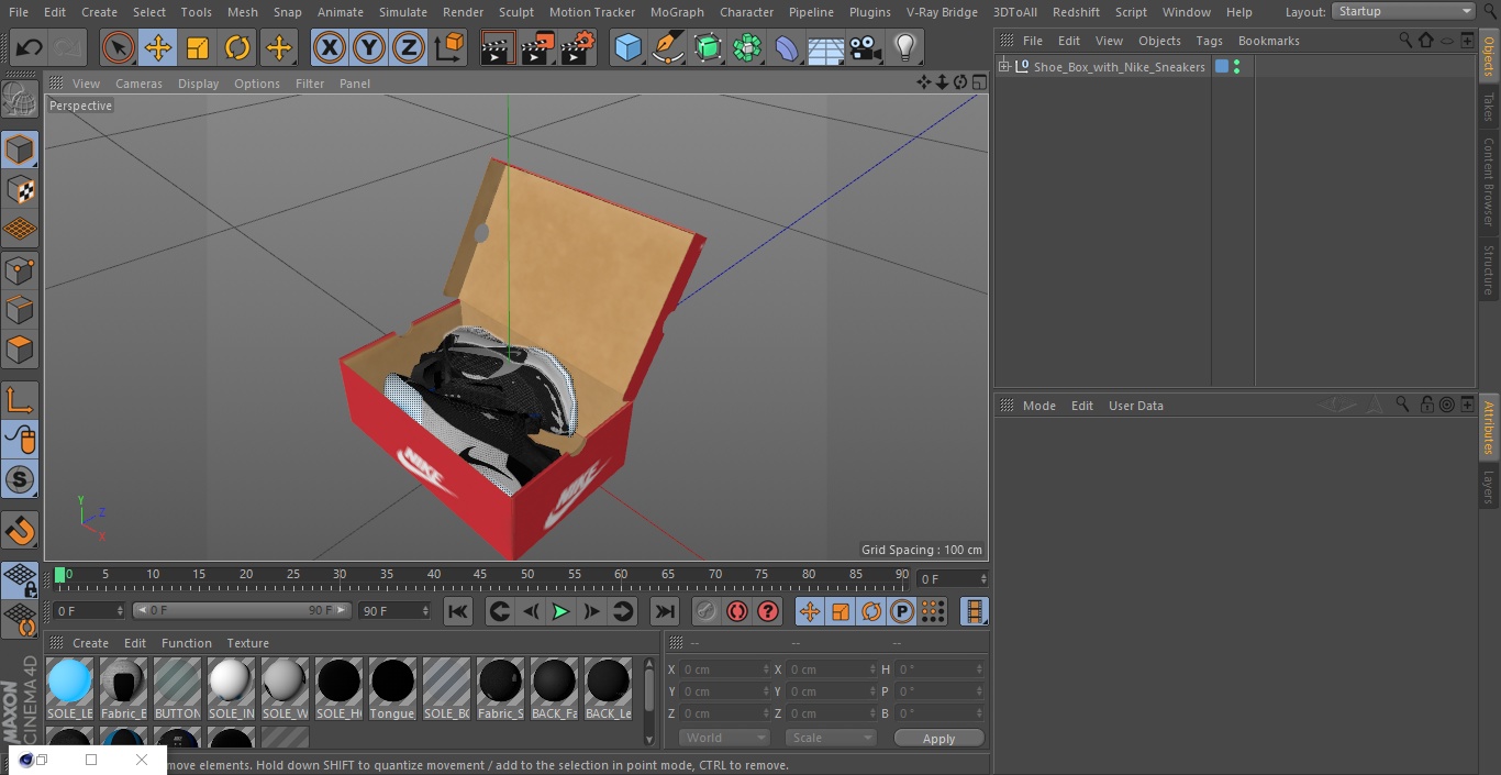 Shoe Box with Nike Sneakers 3D