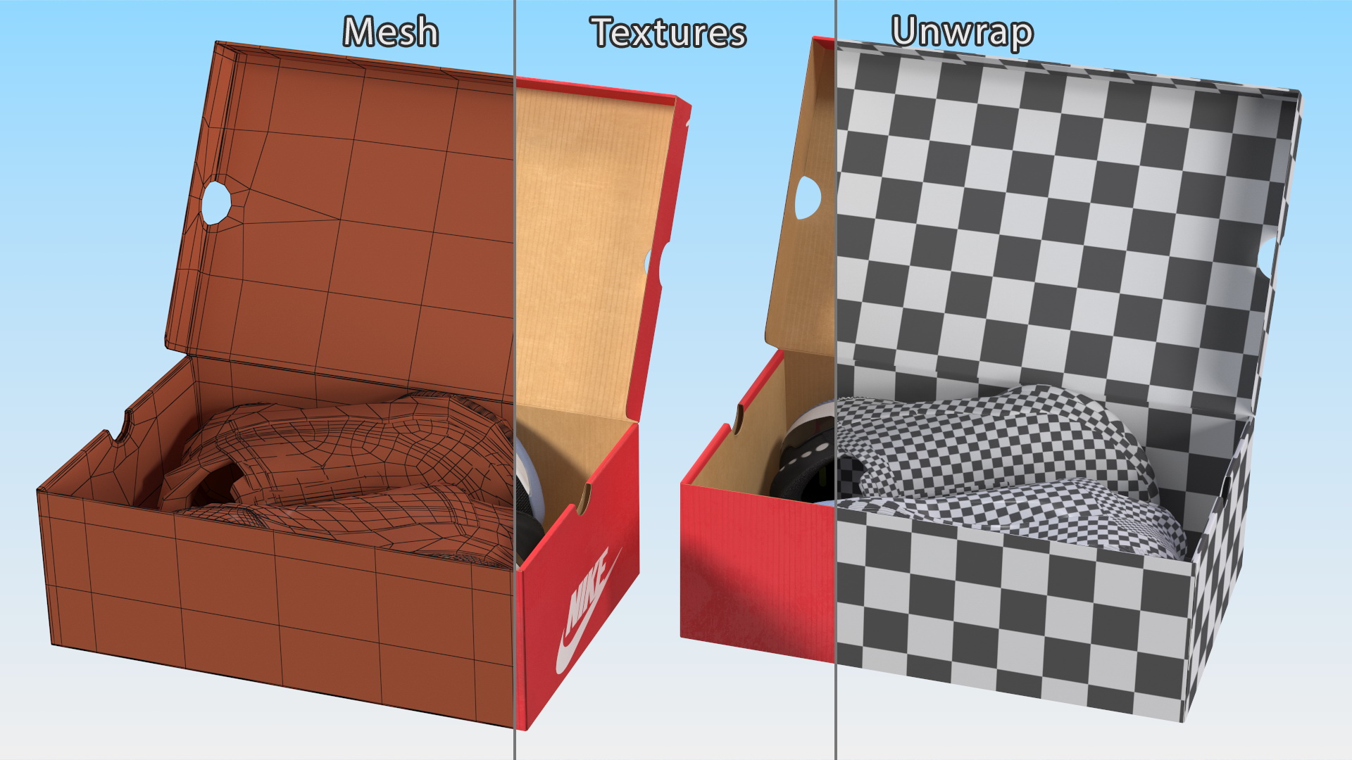Shoe Box with Nike Sneakers 3D
