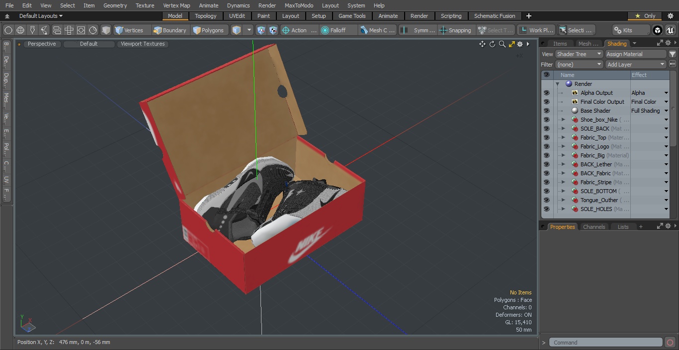 Shoe Box with Nike Sneakers 3D
