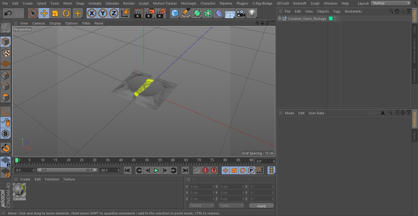 Condom Open Package 3D model